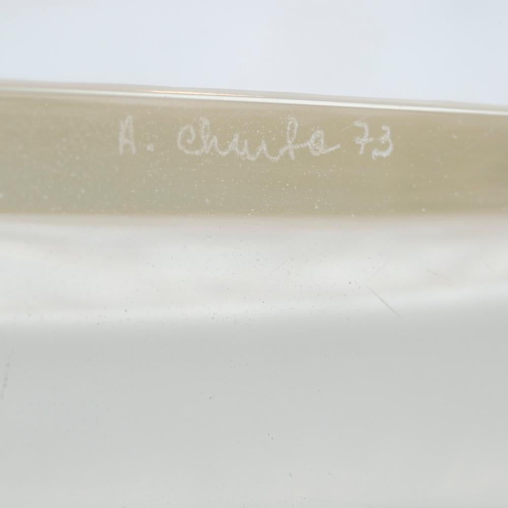 Engraved Cristal vase 1950s, A. Churba For Sale