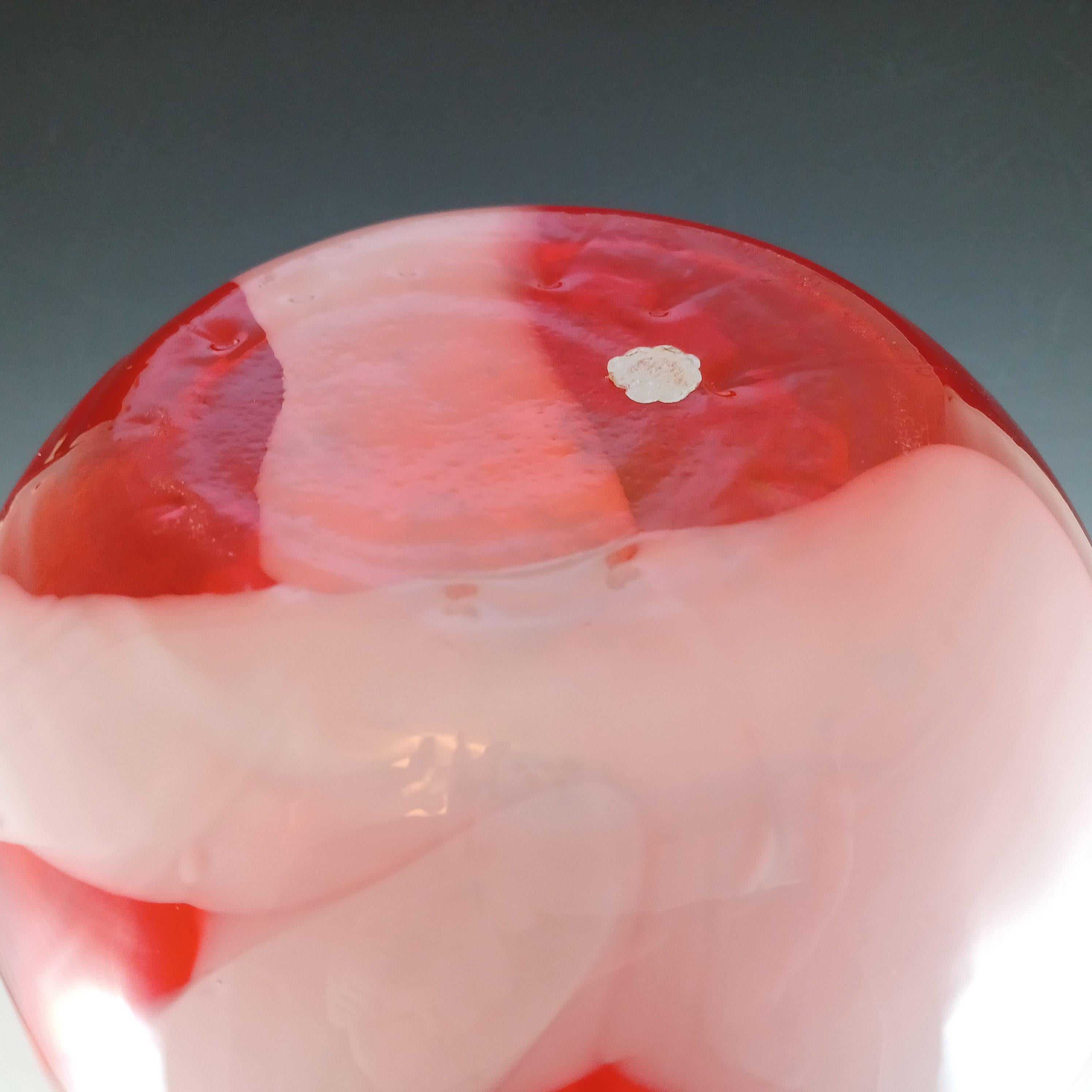 Cristalleria Artistica Toscana / Alrose Empoli Jarrón de cristal rojo y blanco Vidrio en venta