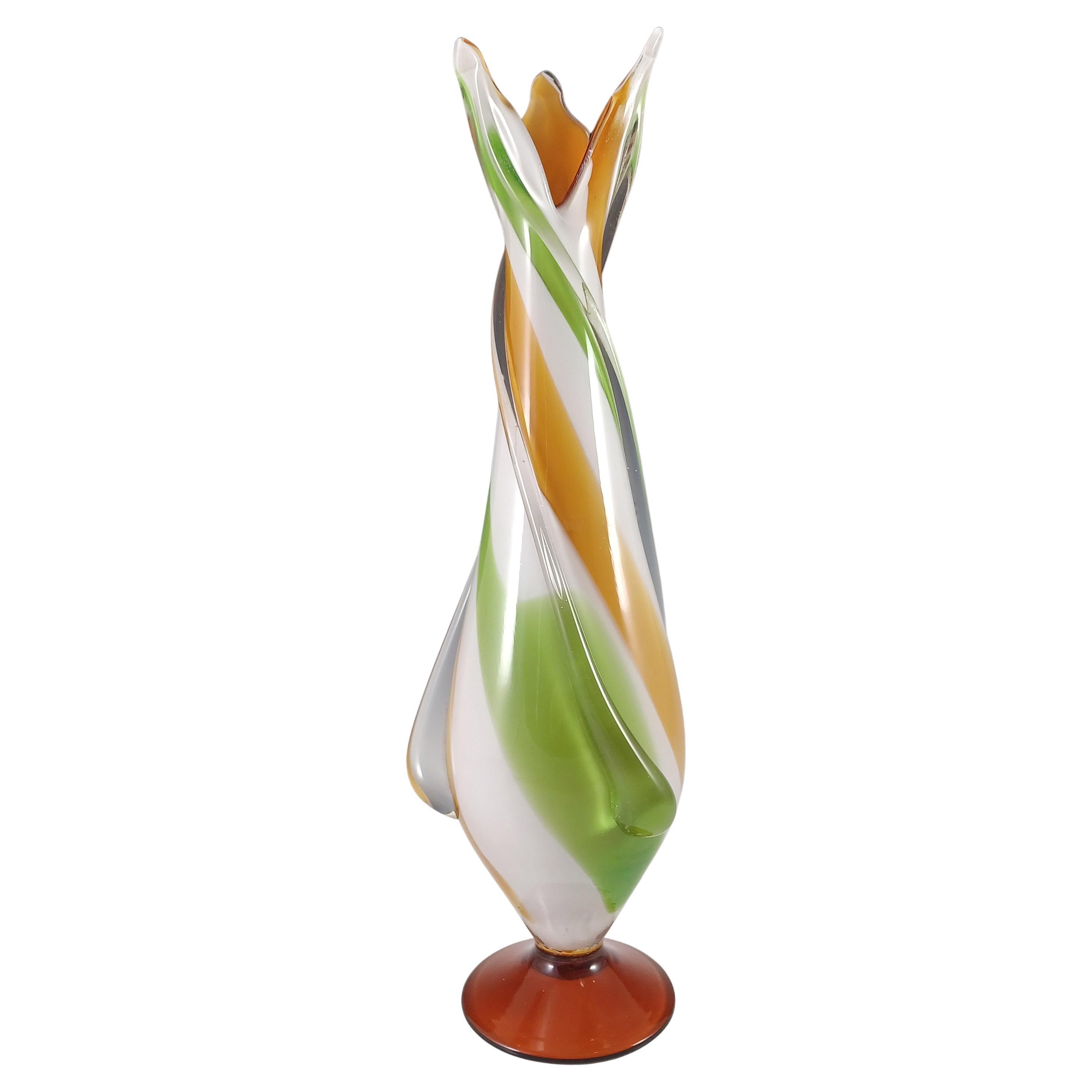 Cristalleria Fratelli Betti / Alrose Florero de cristal italiano de Empoli