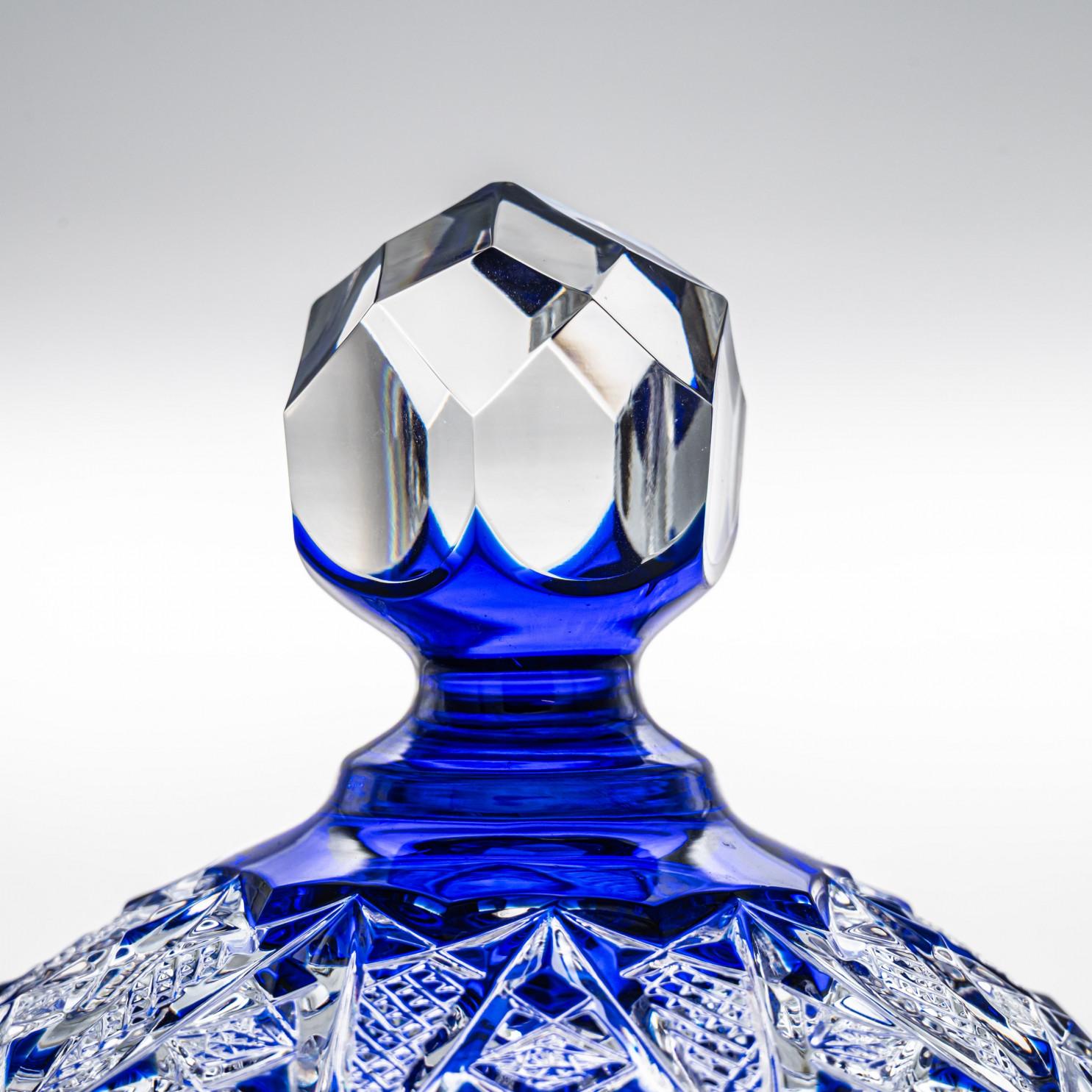 Jarra Cristallerie d'árt, Cristal azul cobalto, Francia en Bueno estado para la venta en Rijssen, NL