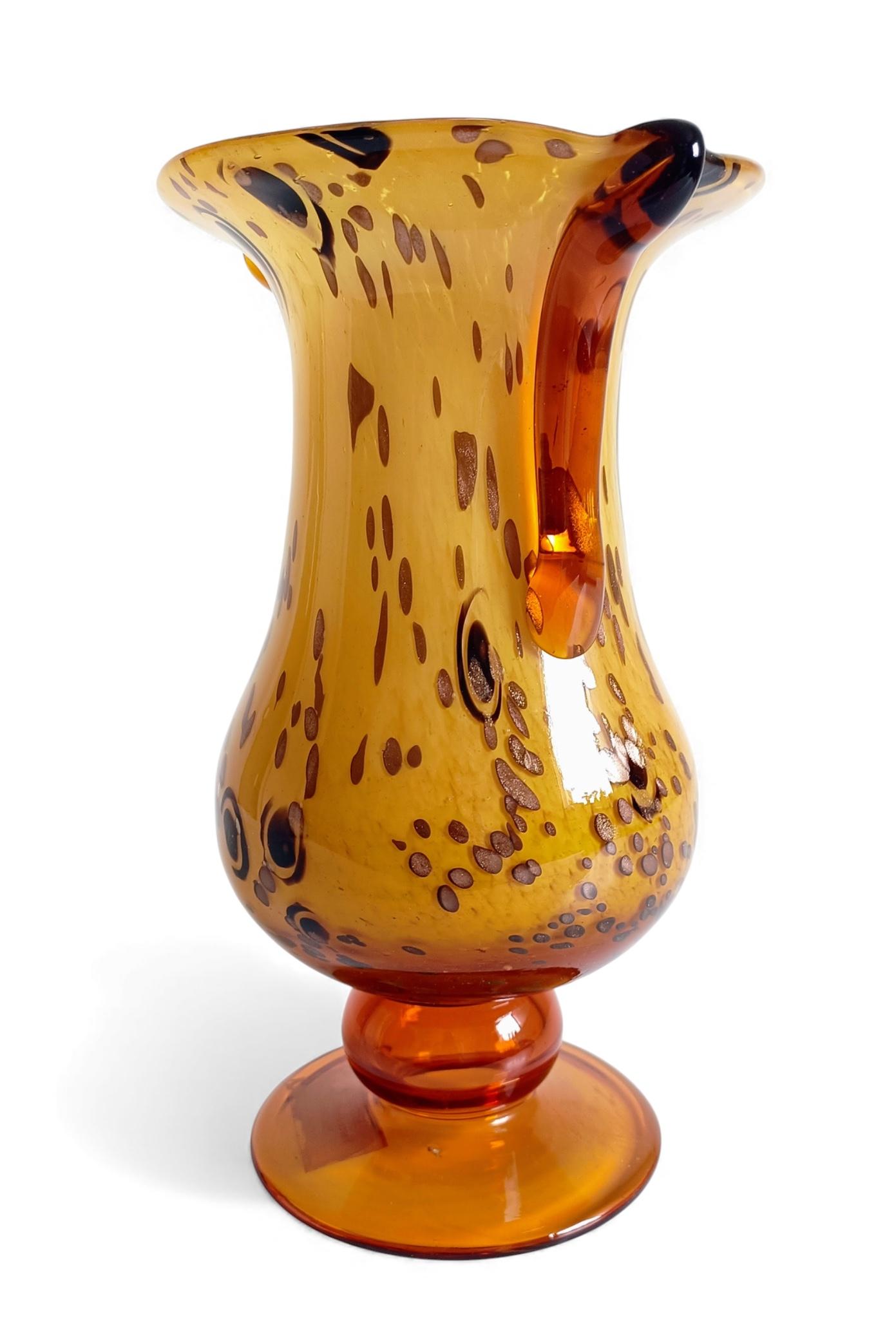 Cristallerie de Clichy Art Nouveau Vaso in vetro opalino con inclusioni di avventurina in vendita 4