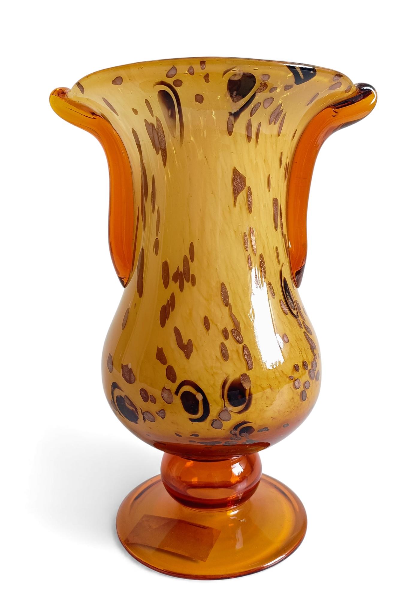 Cristallerie de Clichy Art Nouveau Vaso in vetro opalino con inclusioni di avventurina in vendita 5