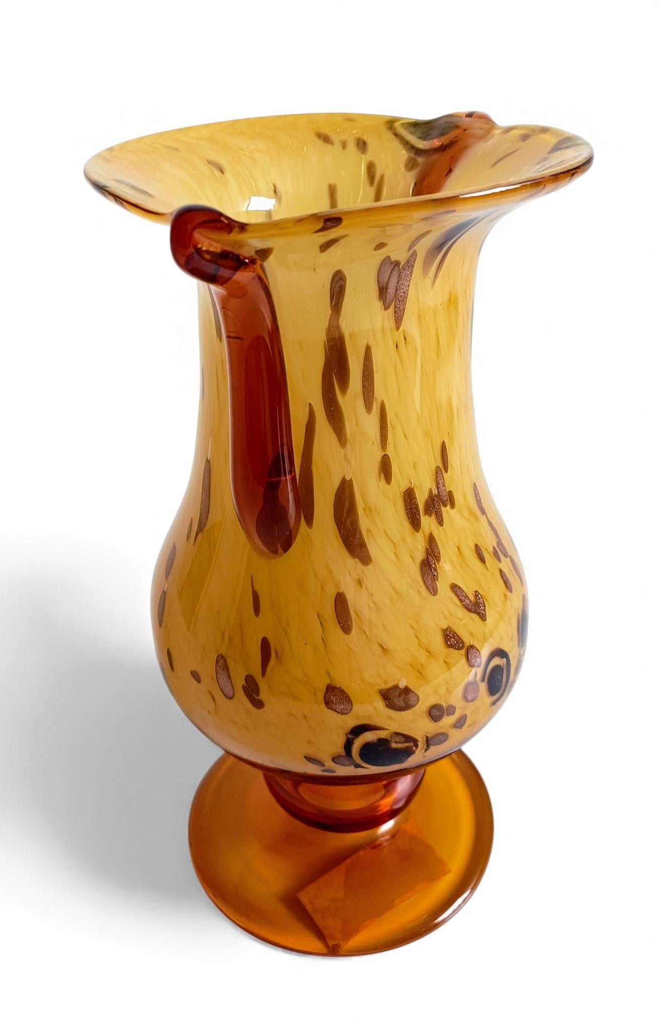 Cristallerie de Clichy Art Nouveau Vaso in vetro opalino con inclusioni di avventurina in vendita 6