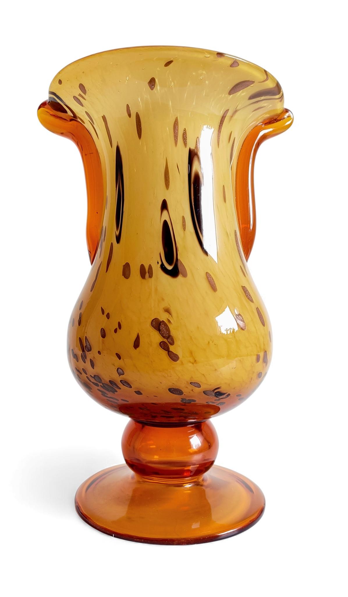 Cristallerie de Clichy Art Nouveau Vaso in vetro opalino con inclusioni di avventurina In condizioni ottime in vendita a Valencia, VC