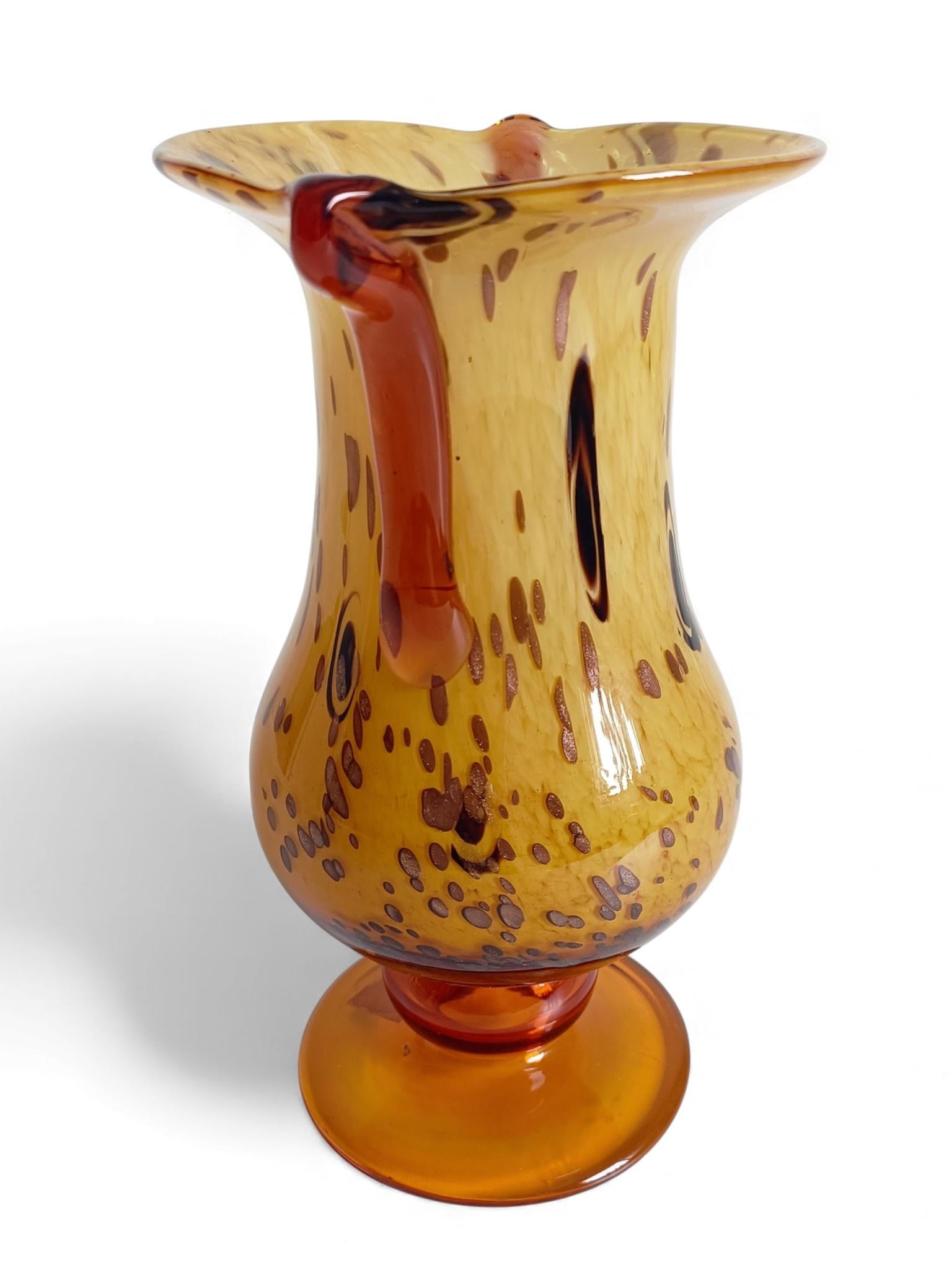 Cristallerie de Clichy Art Nouveau Vaso in vetro opalino con inclusioni di avventurina in vendita 1