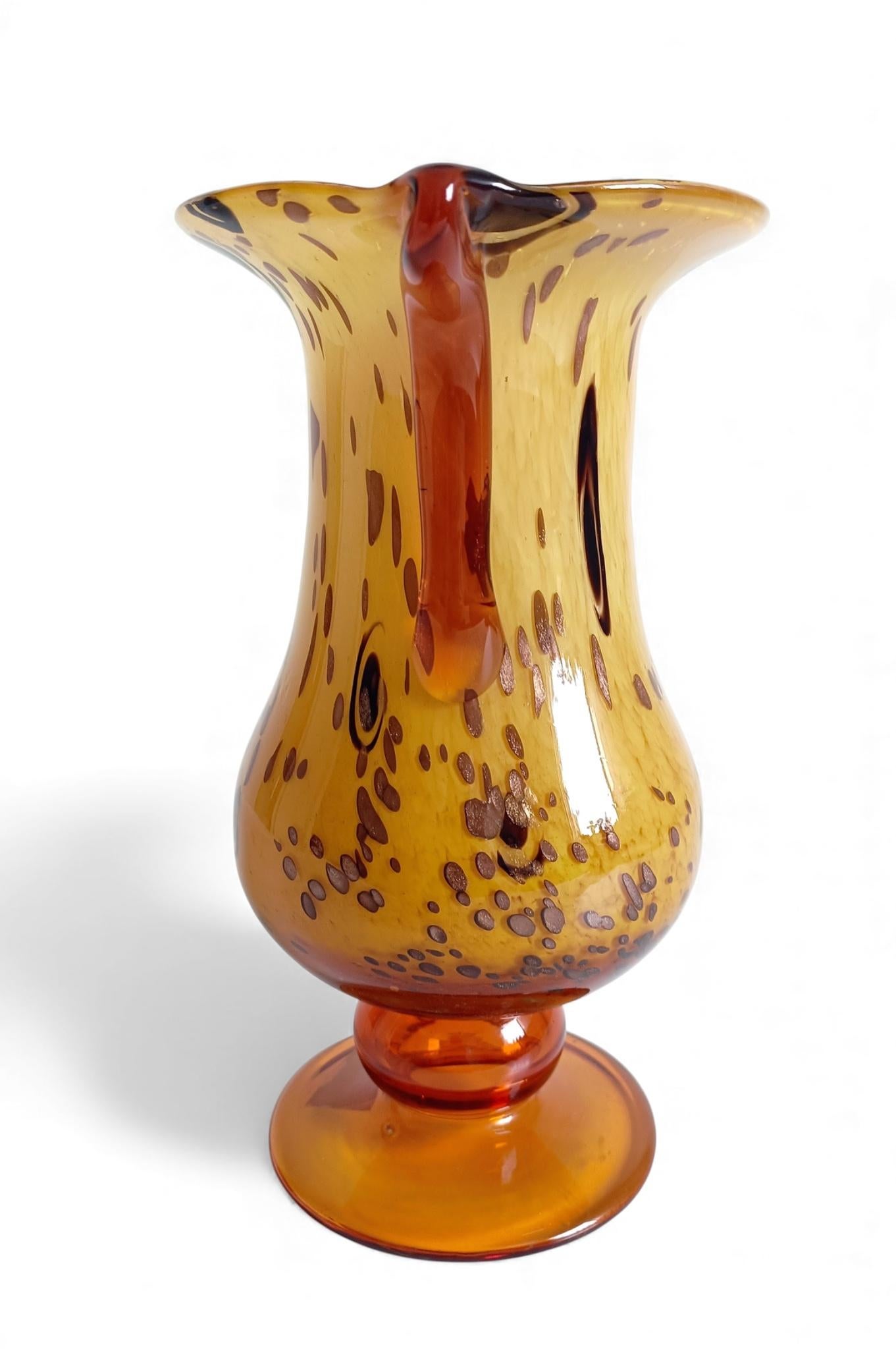 Cristallerie de Clichy Art Nouveau Vaso in vetro opalino con inclusioni di avventurina in vendita 3