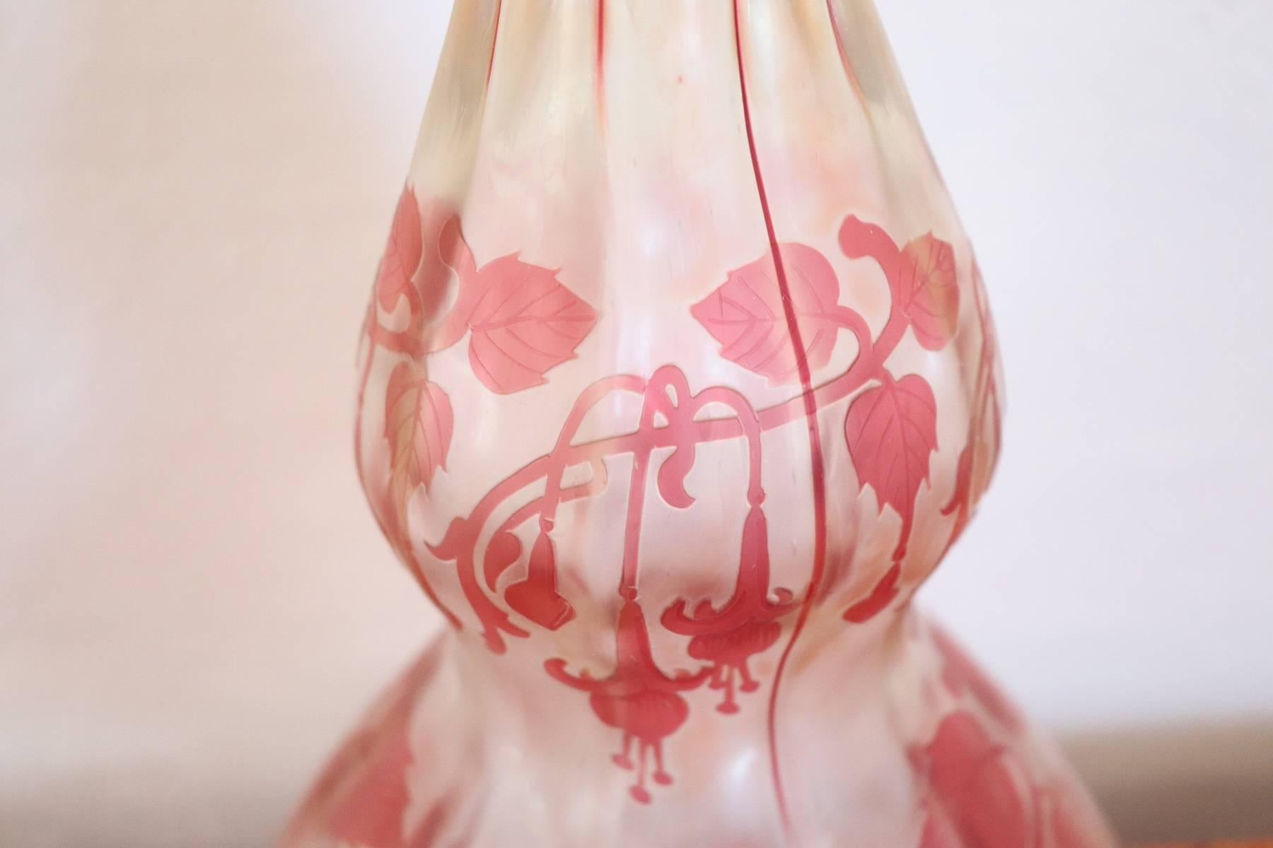 Glass Cristallerie de Pantin Art Nouveau French Cameo Vase