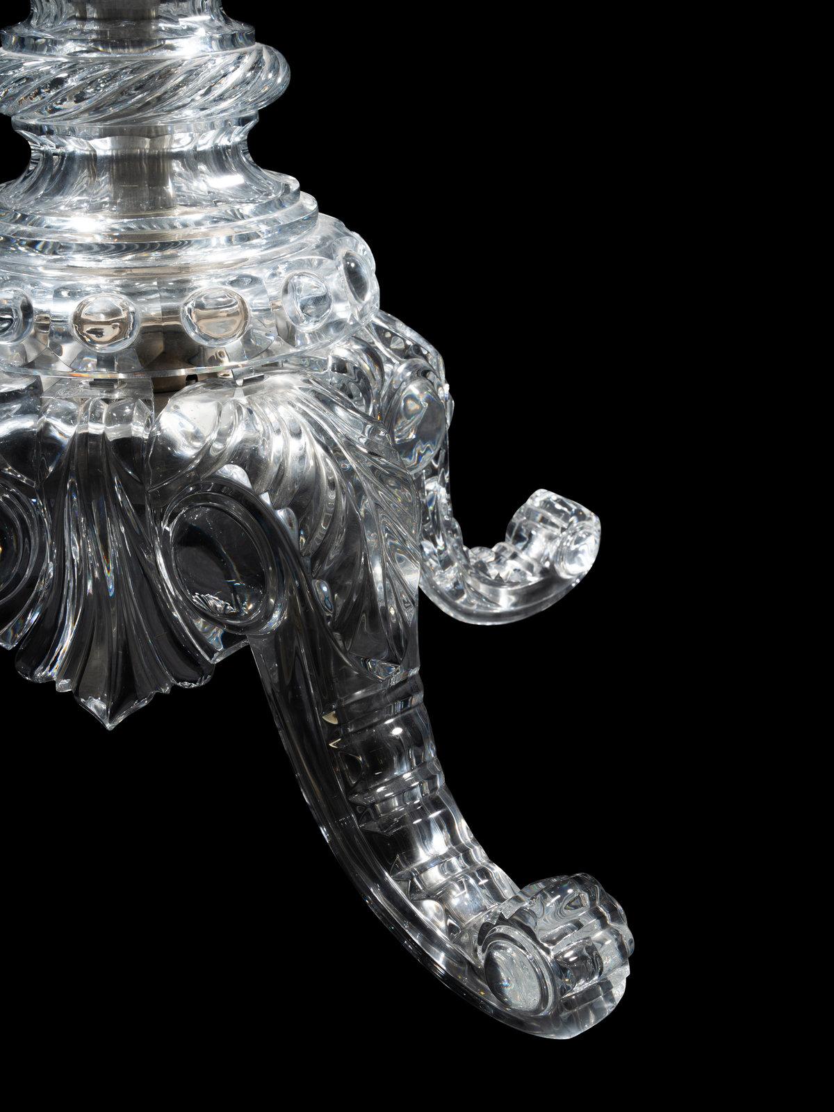 Cristalleries De Baccarat, a Large French Cut-Crystal Tsarine Torchere For Sale 3