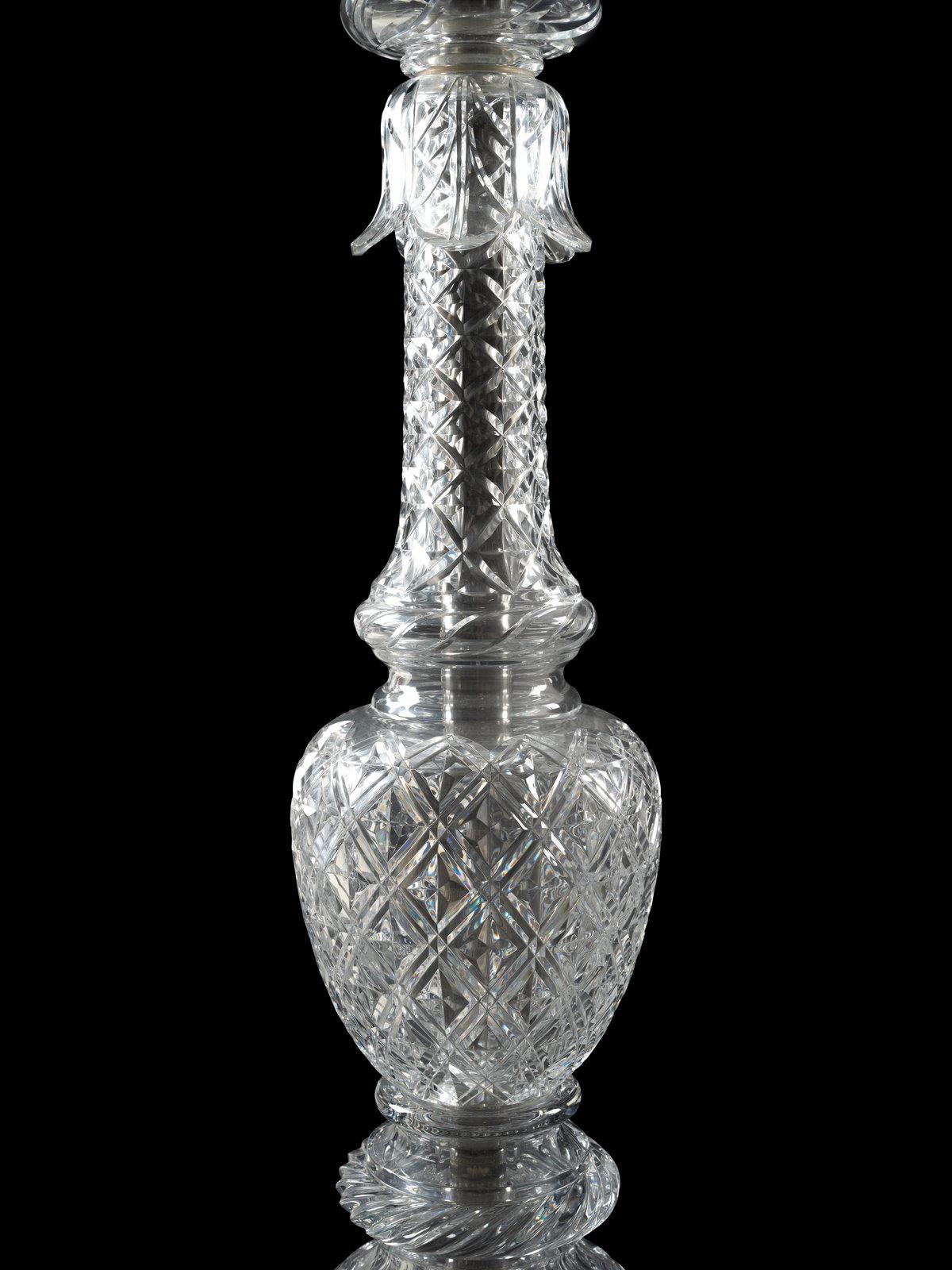 Cristalleries De Baccarat, a Large French Cut-Crystal Tsarine Torchere For Sale 4