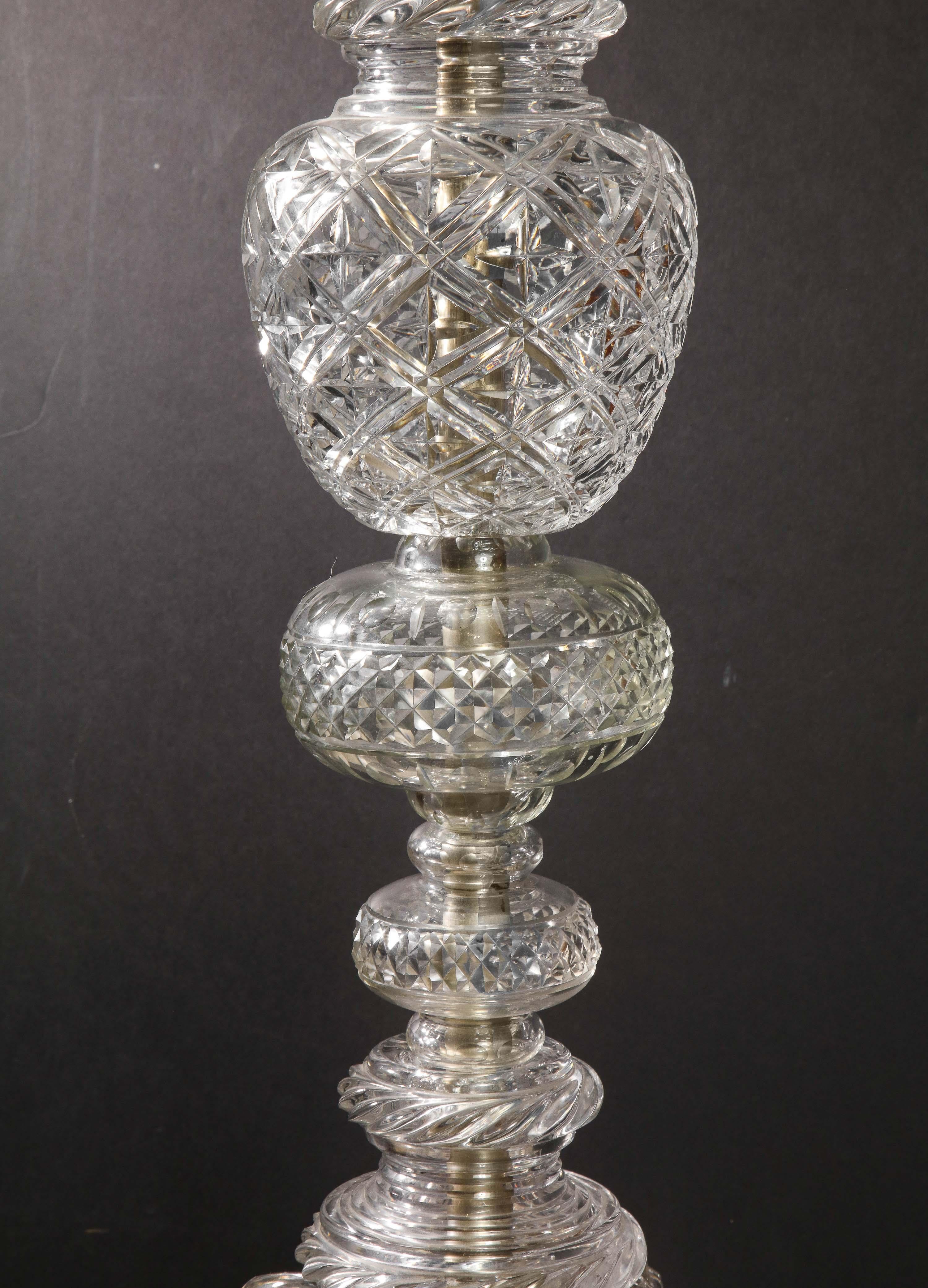 Cristalleries De Baccarat, a Large Pair of French Cut Crystal 18-Light Torcheres 9