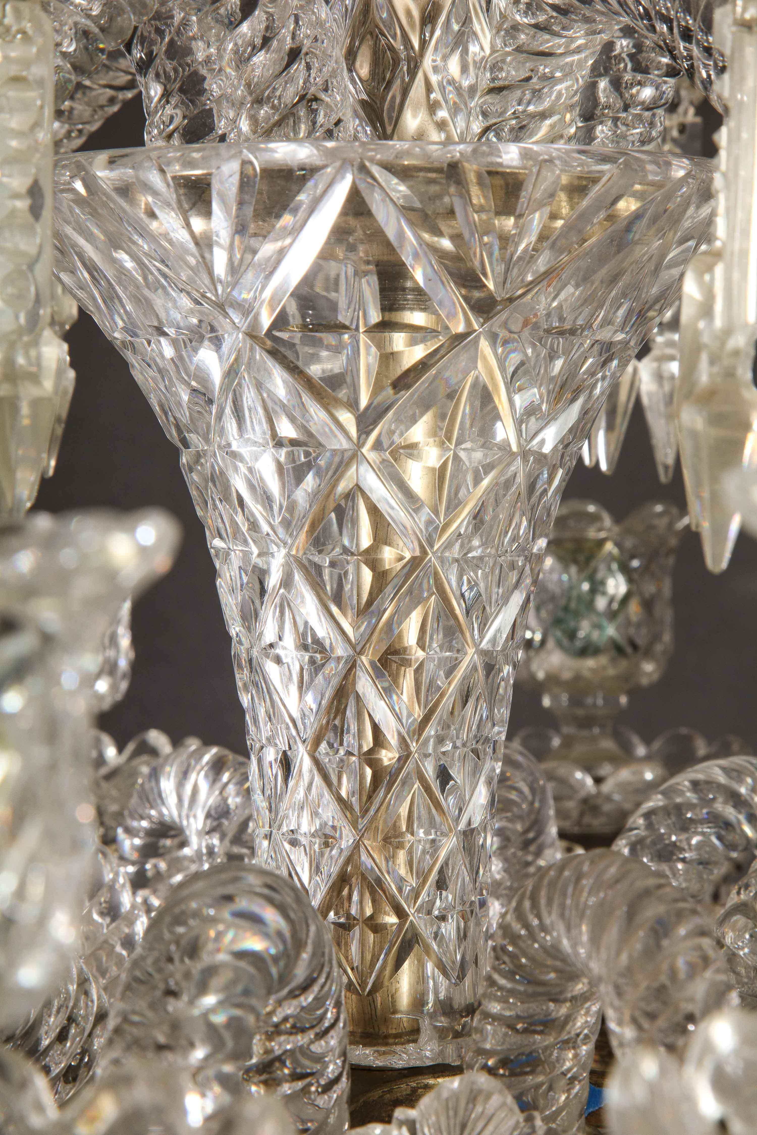 Cristalleries De Baccarat, a Large Pair of French Cut Crystal 18-Light Torcheres 10
