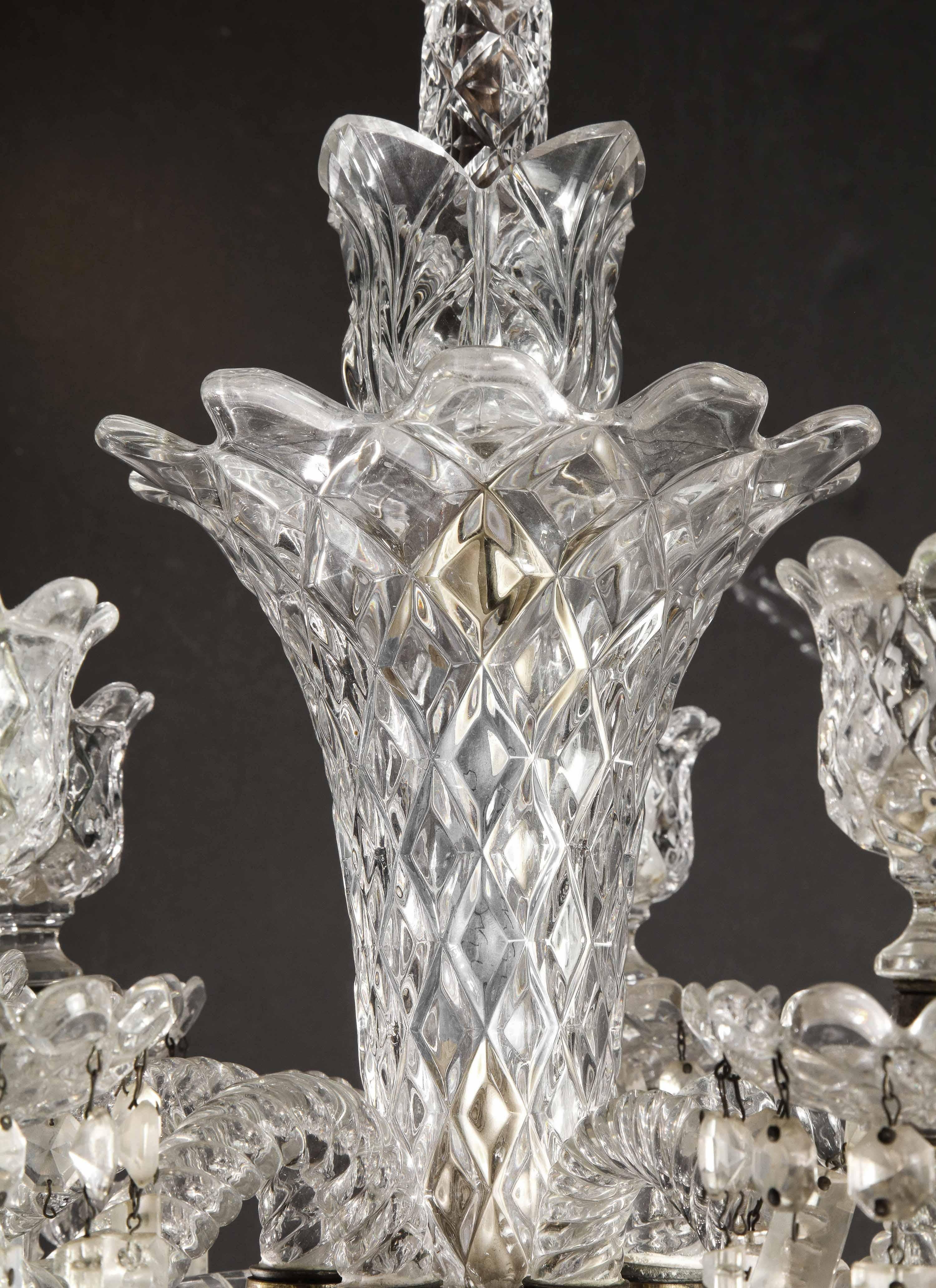 Cristalleries De Baccarat, a Large Pair of French Cut Crystal 18-Light Torcheres 11