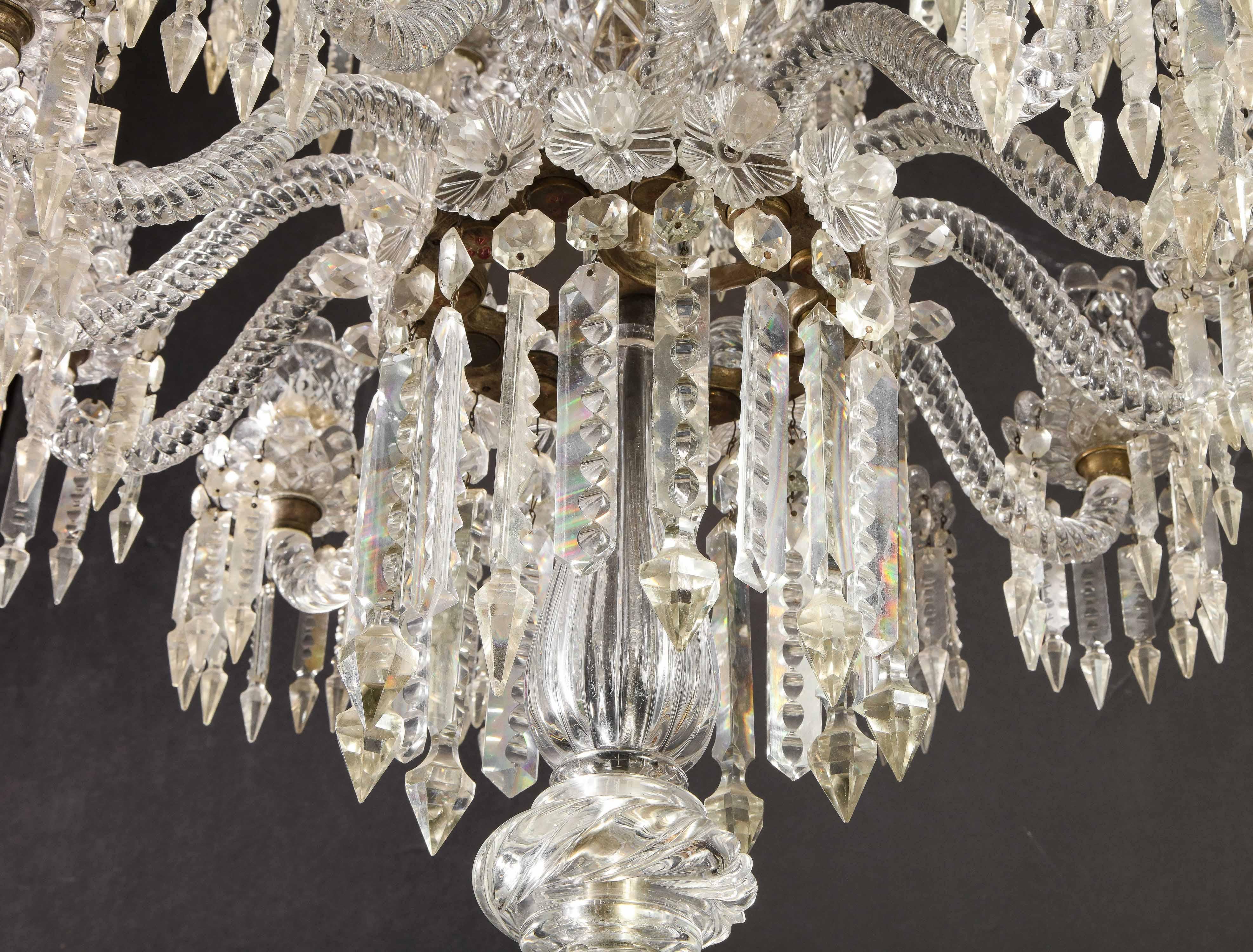 Cristalleries De Baccarat, a Large Pair of French Cut Crystal 18-Light Torcheres 13