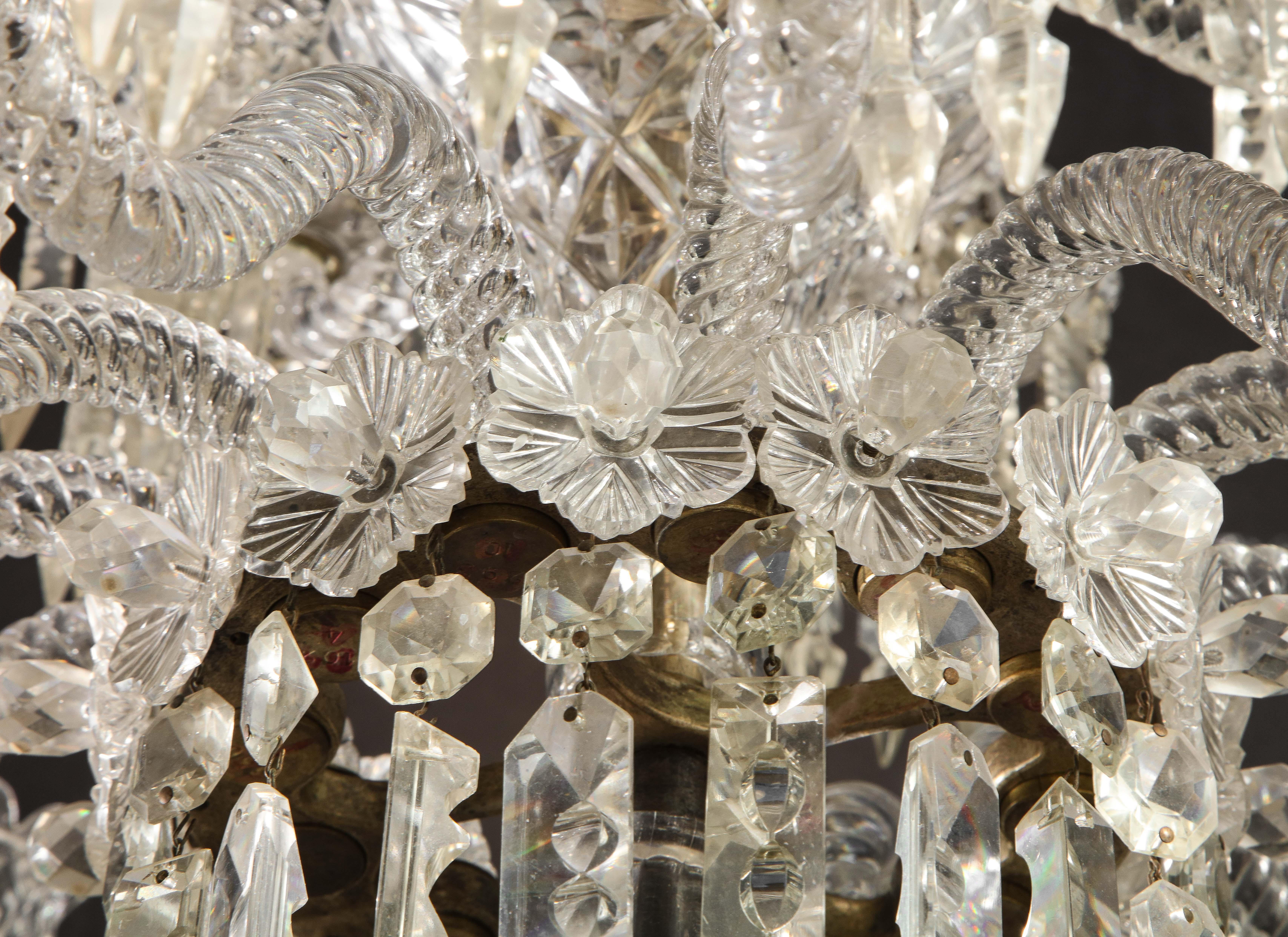 Cristalleries De Baccarat, a Large Pair of French Cut Crystal 18-Light Torcheres 14