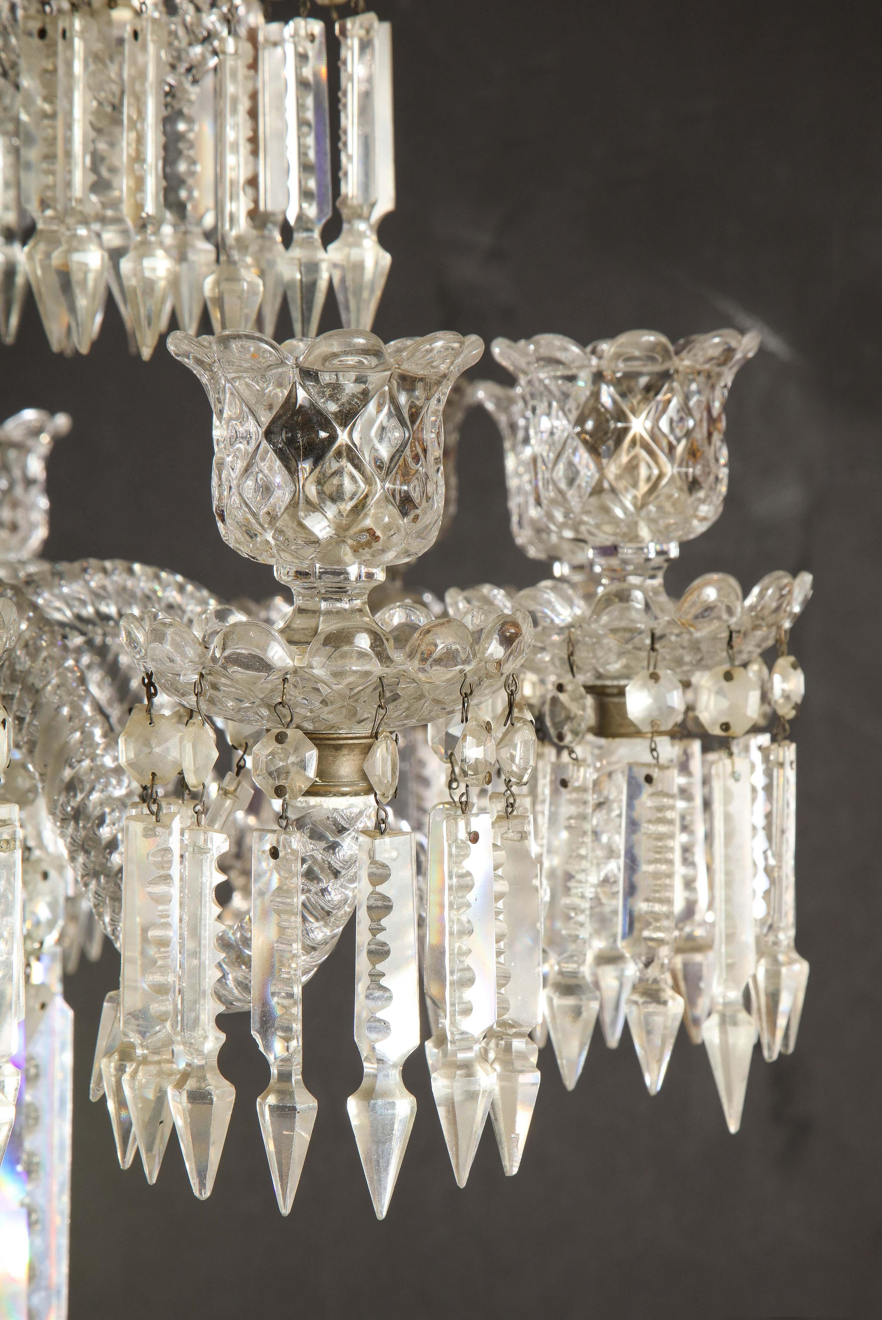 Cristalleries De Baccarat, a Large Pair of French Cut Crystal 18-Light Torcheres 1