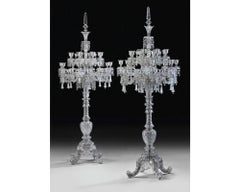 Cristalleries De Baccarat, Gran pareja de antorchas de cristal de zarina tallado francés