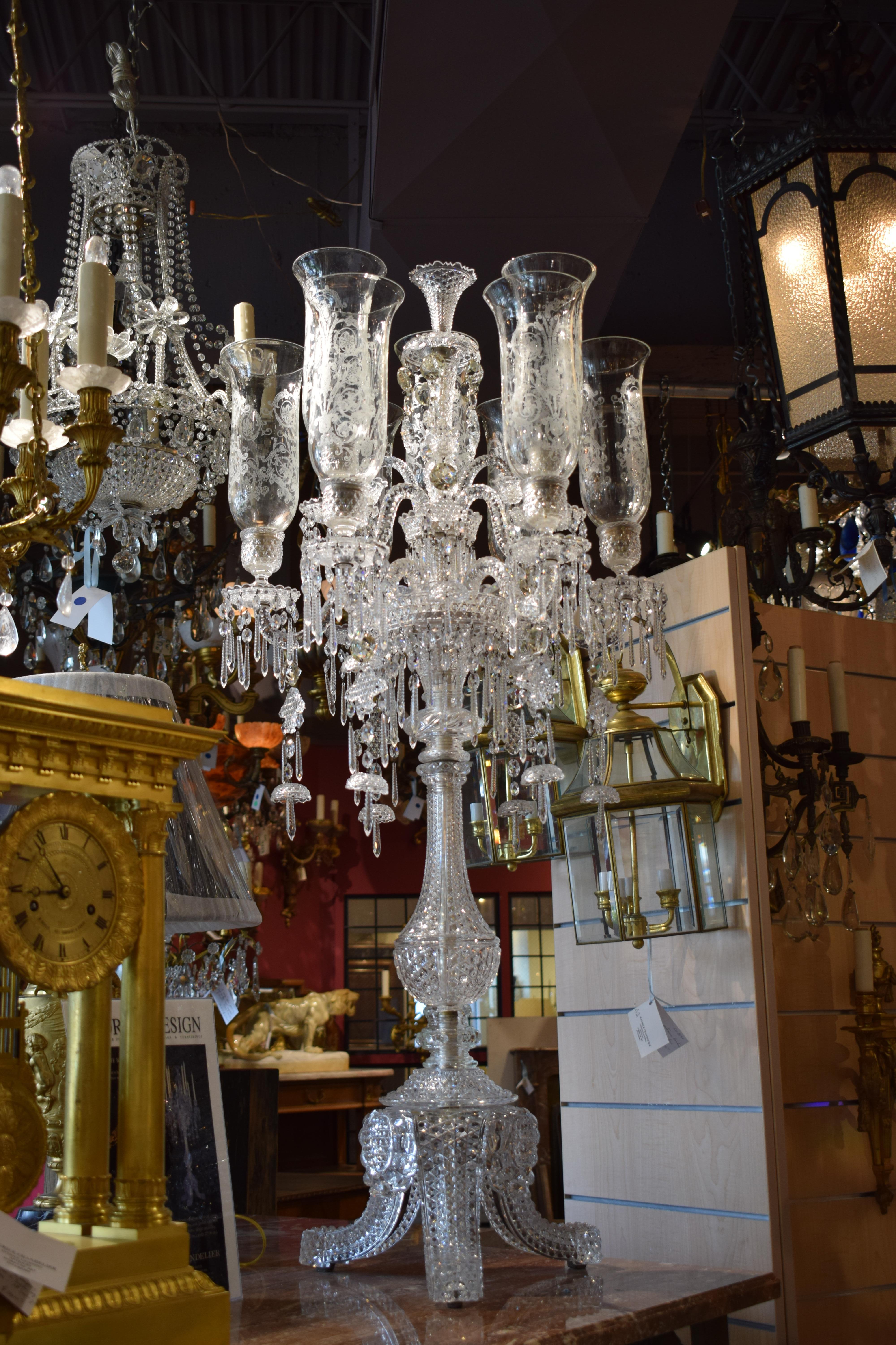 19th Century Cristalleries de Baccarat. A pair of Magnificent Crystal Candelabra.  circa 1880 For Sale
