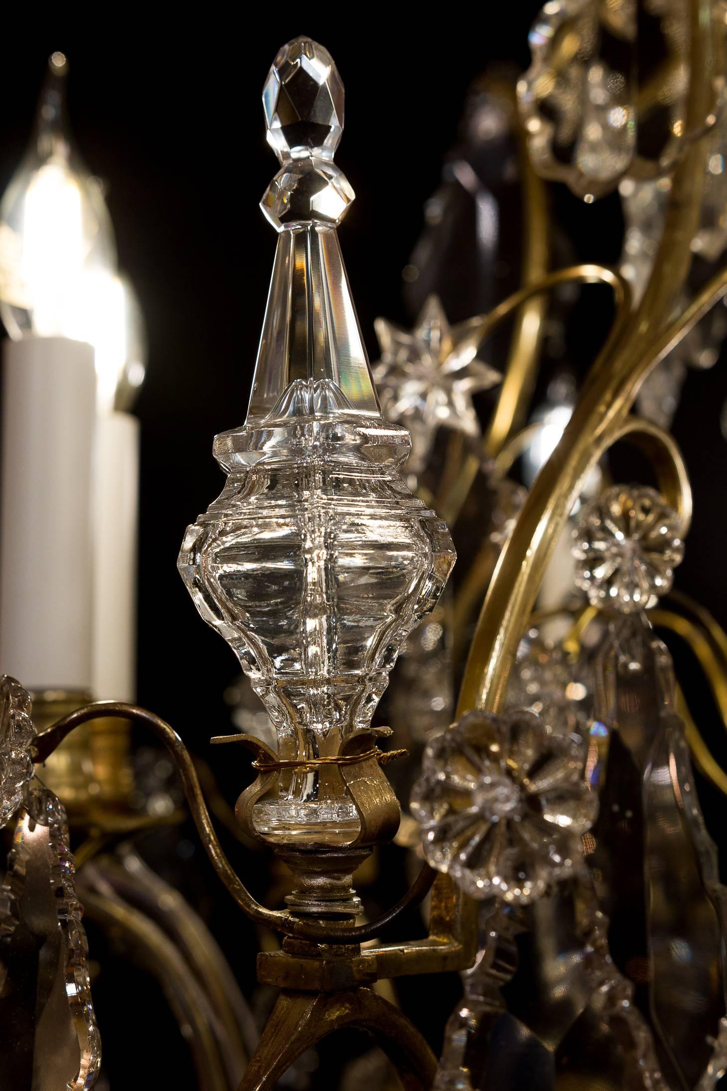 Cristalleries De Baccarat French Louis XV Style Ormolu & Crystal Chandelier 1850 2