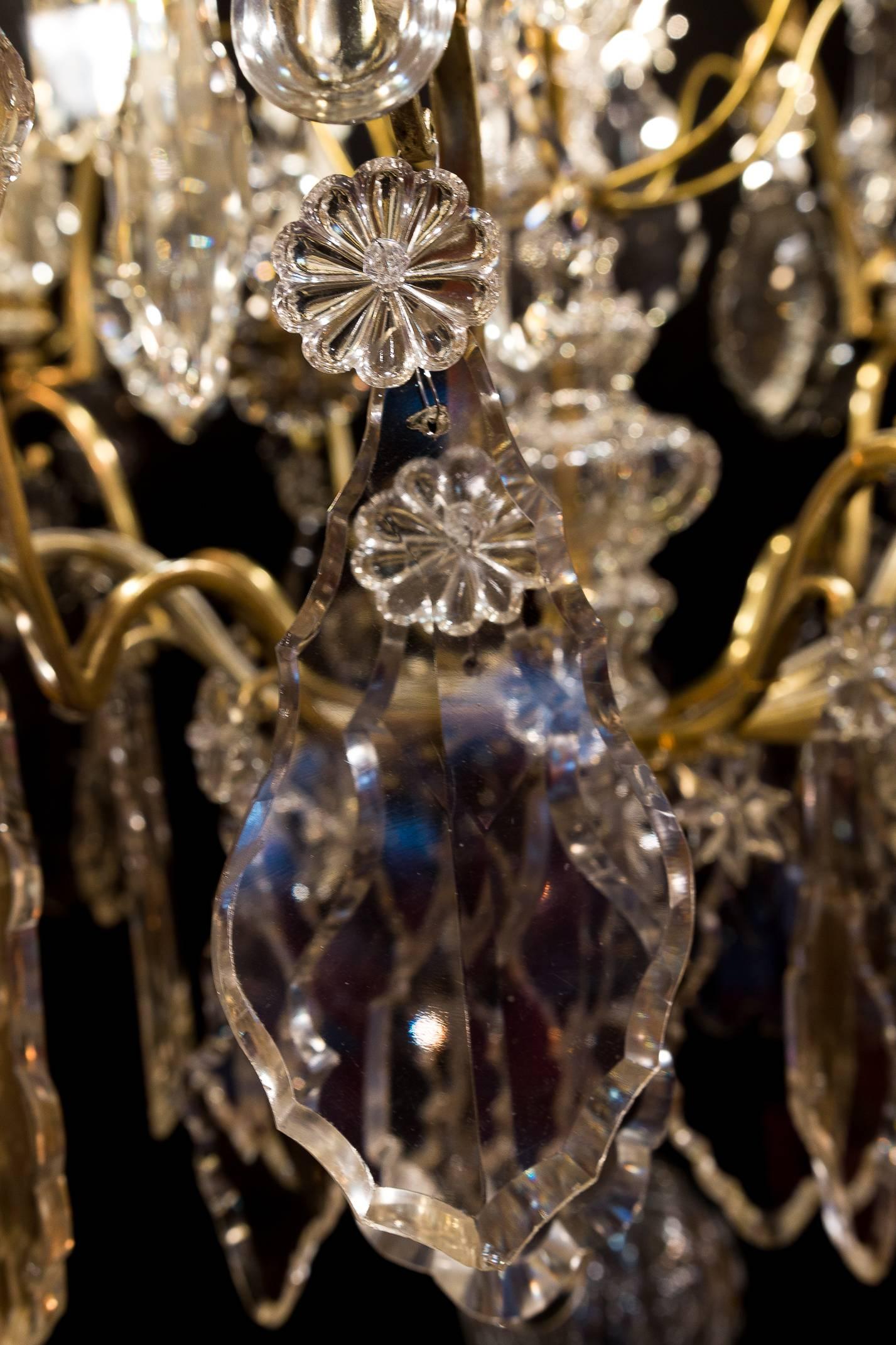 Cristalleries De Baccarat French Louis XV Style Ormolu & Crystal Chandelier 1850 3