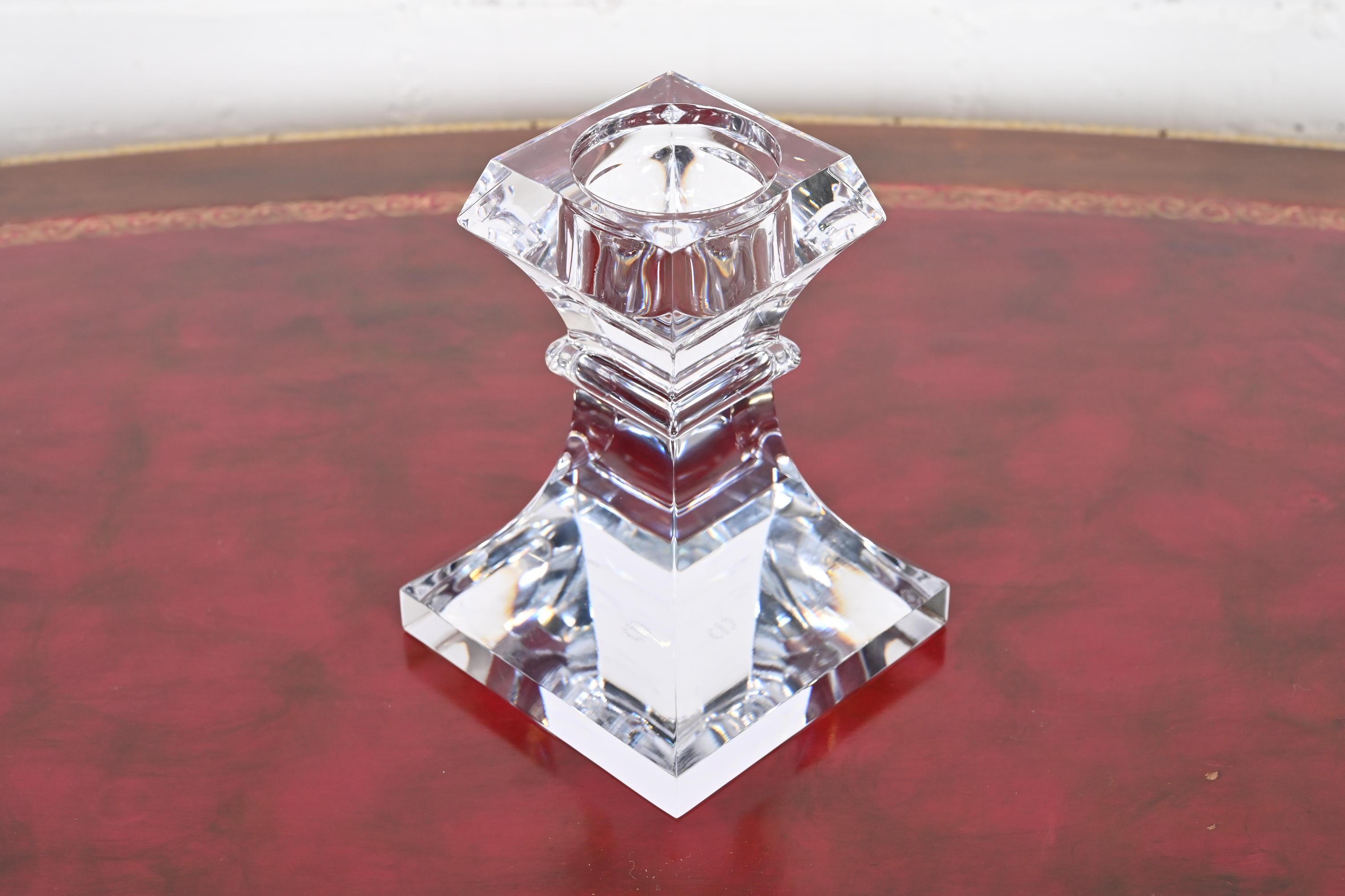 Cristalleries De Sèvres French Crystal Tapered Candlestick Holder For Sale 5
