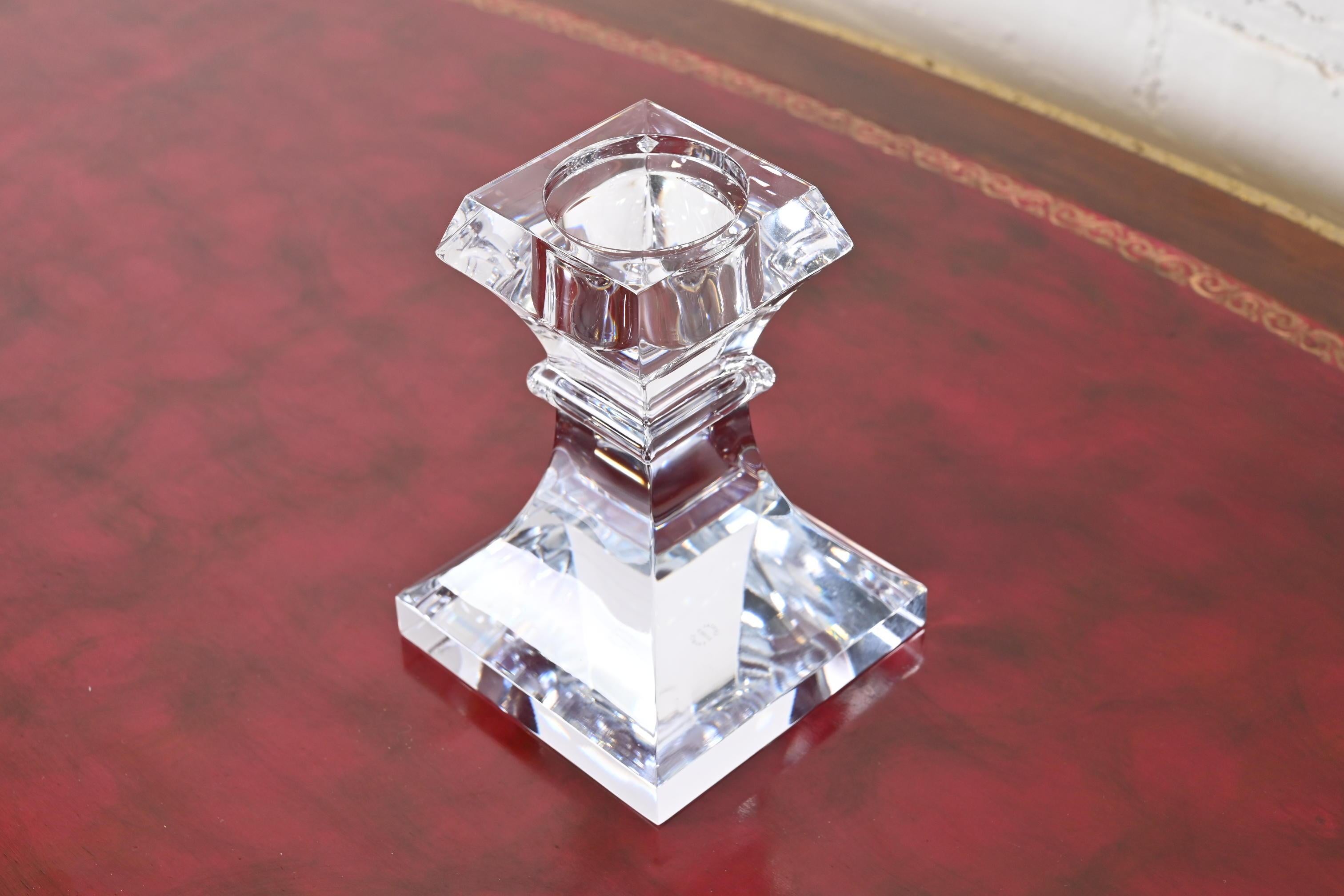 20th Century Cristalleries De Sèvres French Crystal Tapered Candlestick Holder For Sale