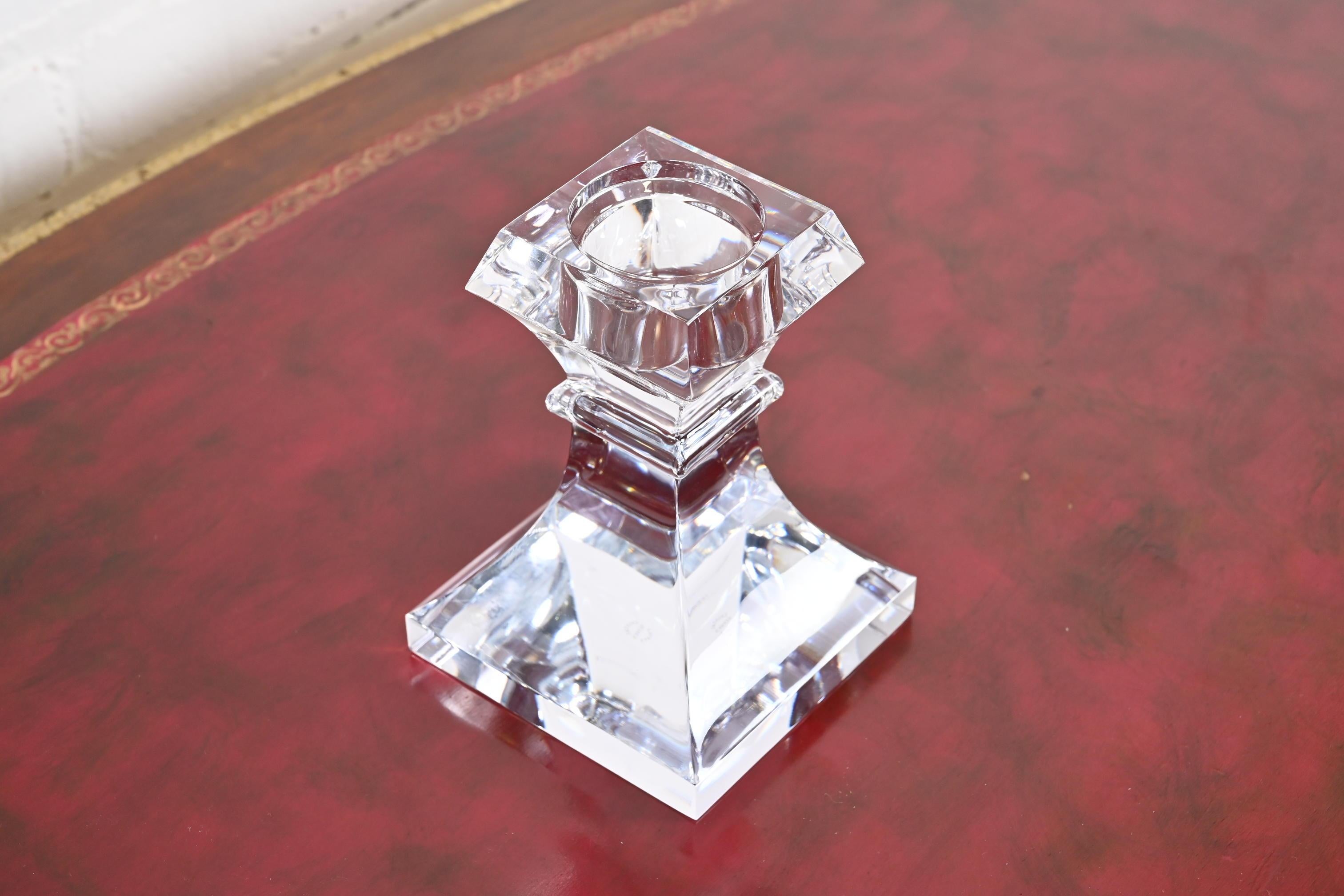 Cristalleries De Sèvres French Crystal Tapered Candlestick Holder For Sale 2