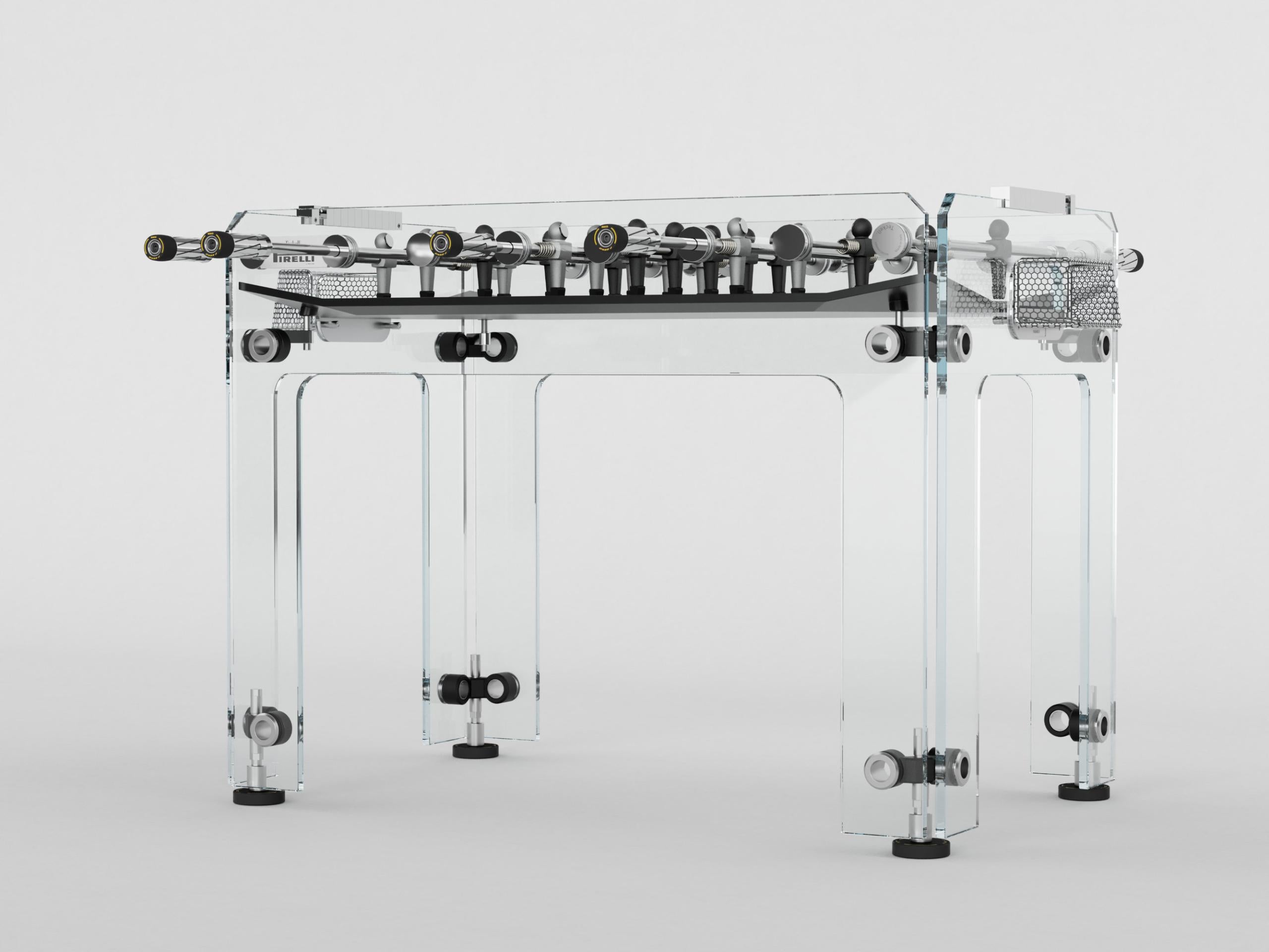 Teckell Cristallino for Pirelli: a limited edition foosball table where Italian design, innovation and craftsmanship meet.
Teckell Cristallino for Pirelli is a statement piece that redefines elegance and performance.This limited-edition creation