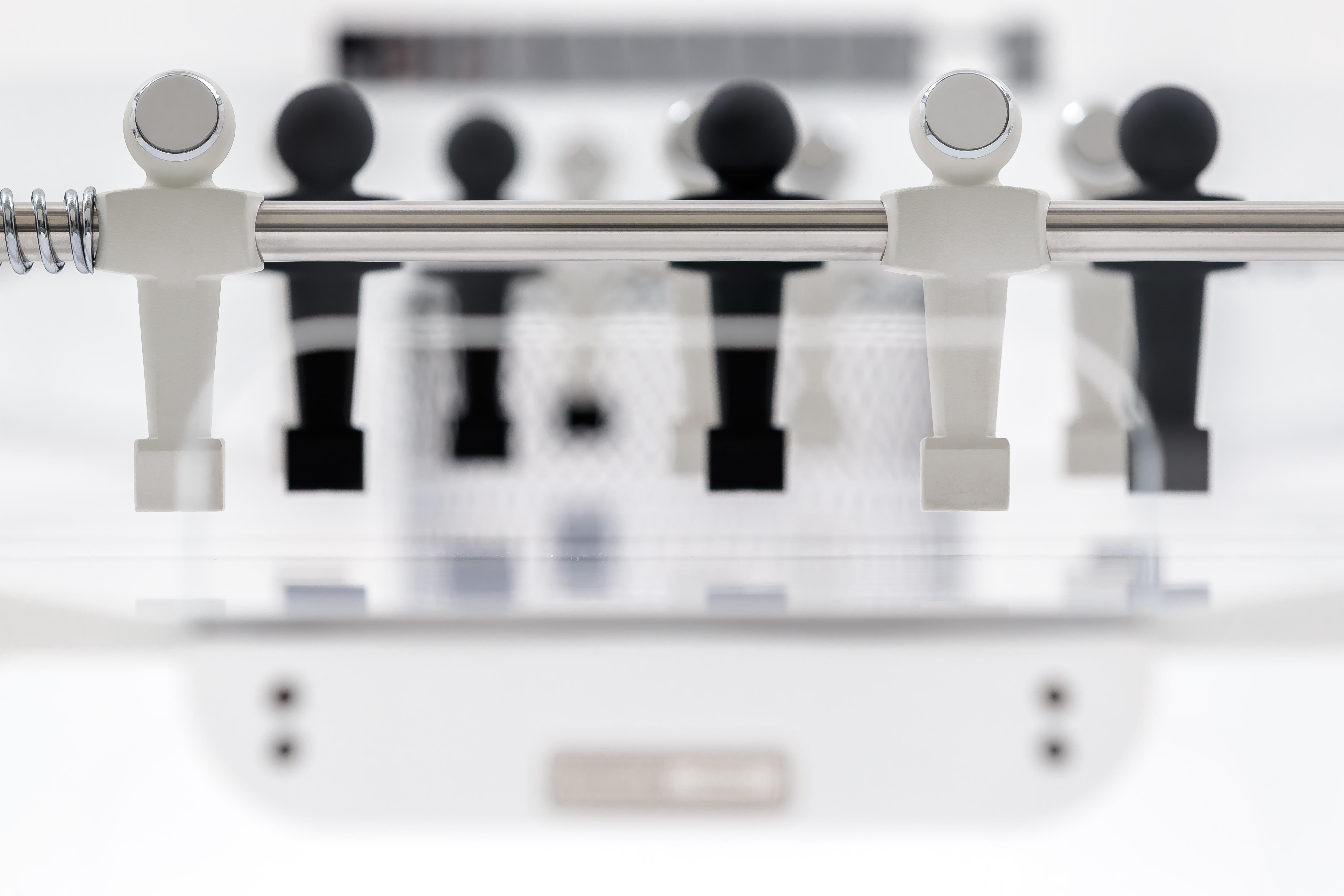Cristallino Fuoriclasse Foosball Table with White Corian by Teckell For Sale 11