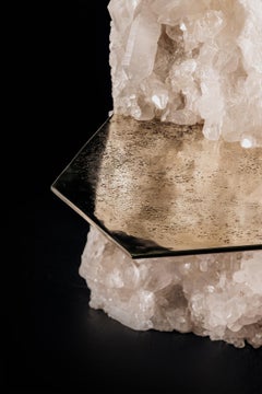 Cristallo Quartz & Metal Coffee Table, Made in Italy