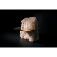 Tavolino scultoreo in cristallo e quarzo Cristallo Unique di Alex Turco