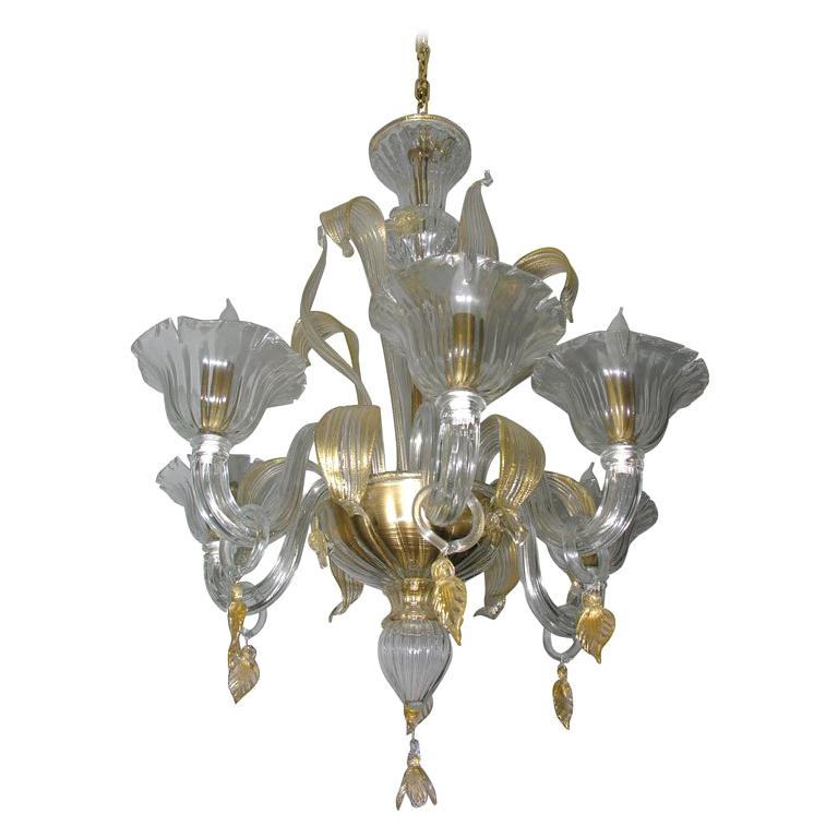 Cristallo Venetian Glass Chandelier For Sale