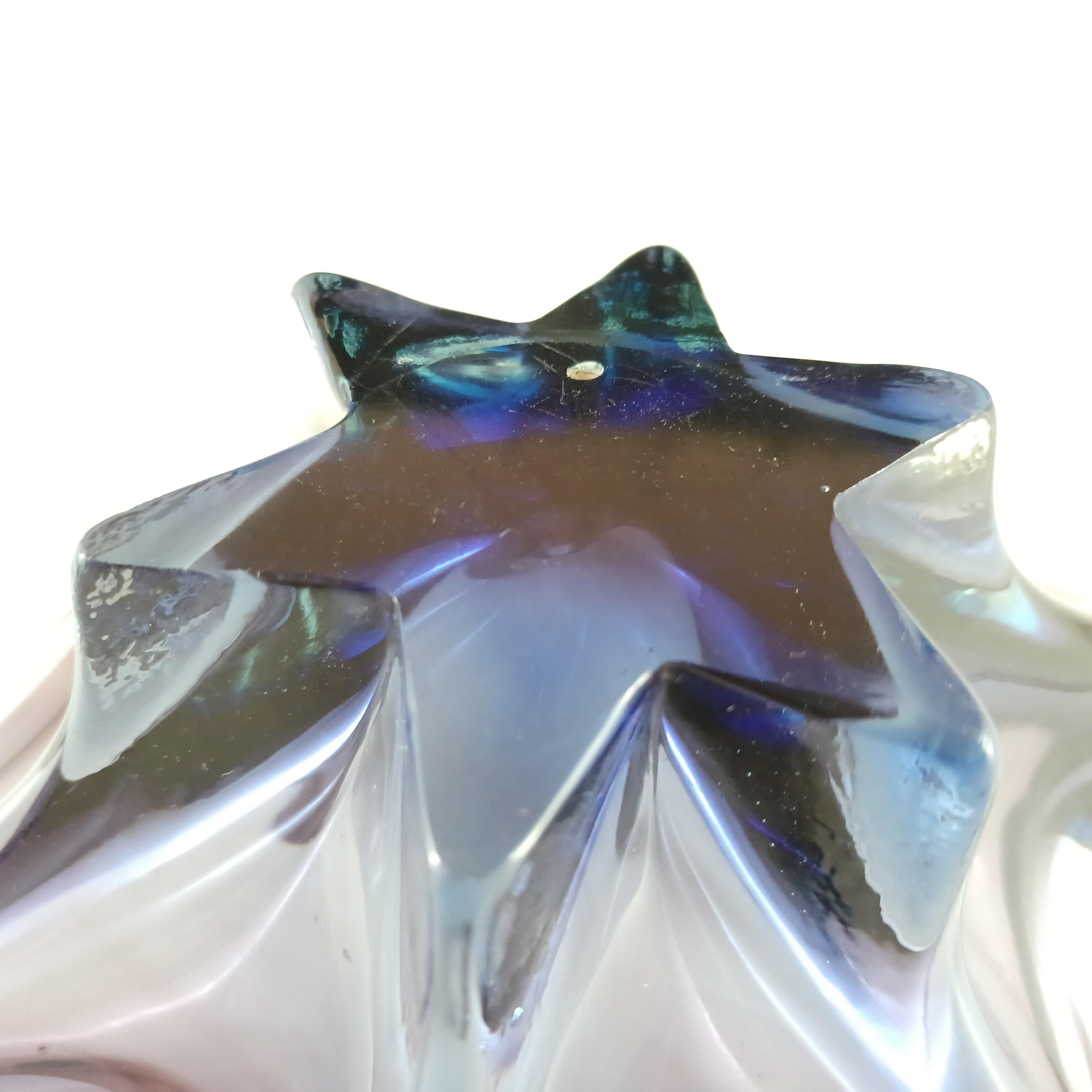 Cristallo Venezia CCC Murano Purple & Blue Sommerso Glass Bowl (bol en verre violet et bleu) en vente 2