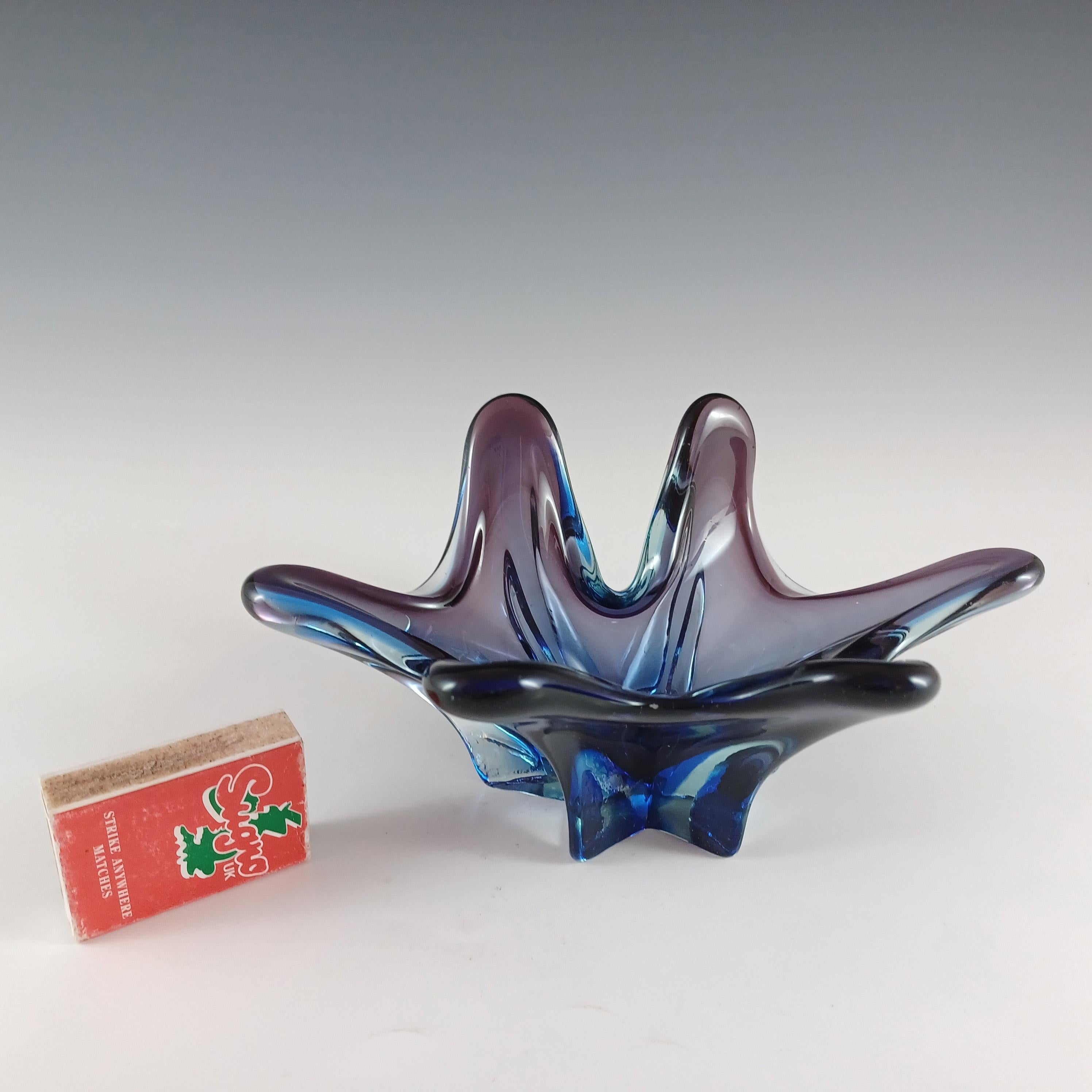 Cristallo Venezia CCC Murano Purple & Blue Sommerso Glass Bowl (bol en verre violet et bleu) en vente 3