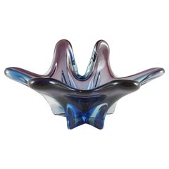 Cristallo Venezia CCC Murano Purple & Blue Sommerso Glass Bowl