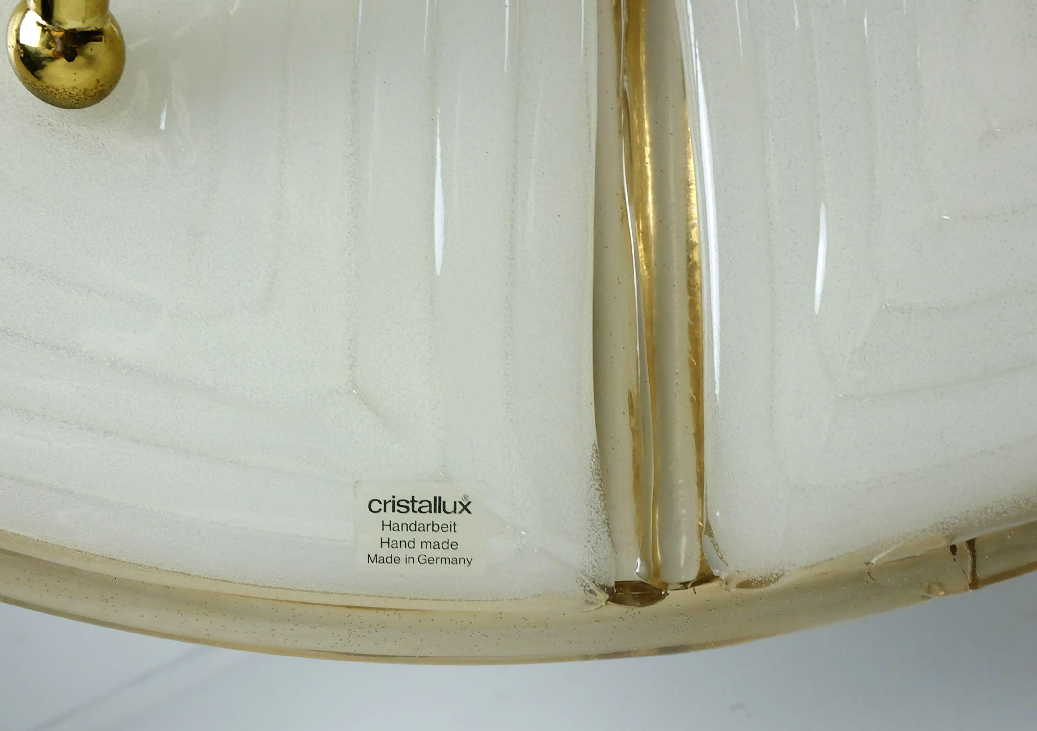 cristallux hustadt vintage PENDANT LAMP acrilico e ottone anni '70 space age hangin in vendita 4