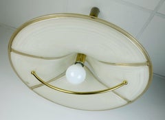 cristallux hustadt Vintage PENDANT LAMP Acryl und Messing 1970er Jahre Raumzeitalter-Hängelampe