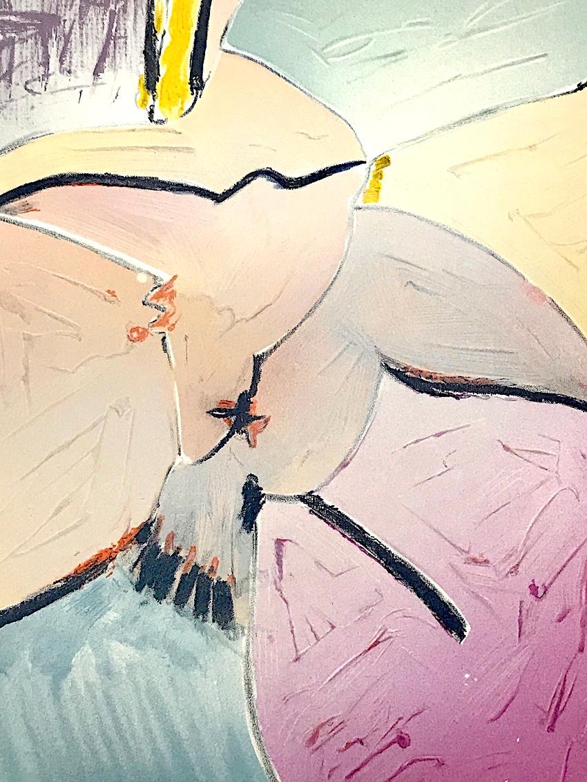SPERANZA PER LA PACE Litografia firmata Colomba astratta, colori ad aerografo, artista spagnolo - Print di Cristóbal Gabarrón