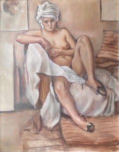 Paris Montparnasse, the Bohemian life, the artist's model resting female nude
