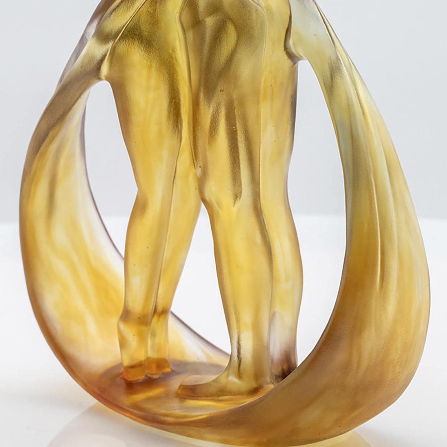 Cristellerie Lorraine Baccarat Scultura di coppia di ballerini in cristallo, Francia In condizioni buone in vendita a Rijssen, NL