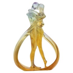 Cristellerie Lorraine Baccarat Crystal Glass Couple Dancers Sculpture, France
