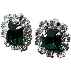 Cristian Dior Vintage Emerald Earrings, 1967