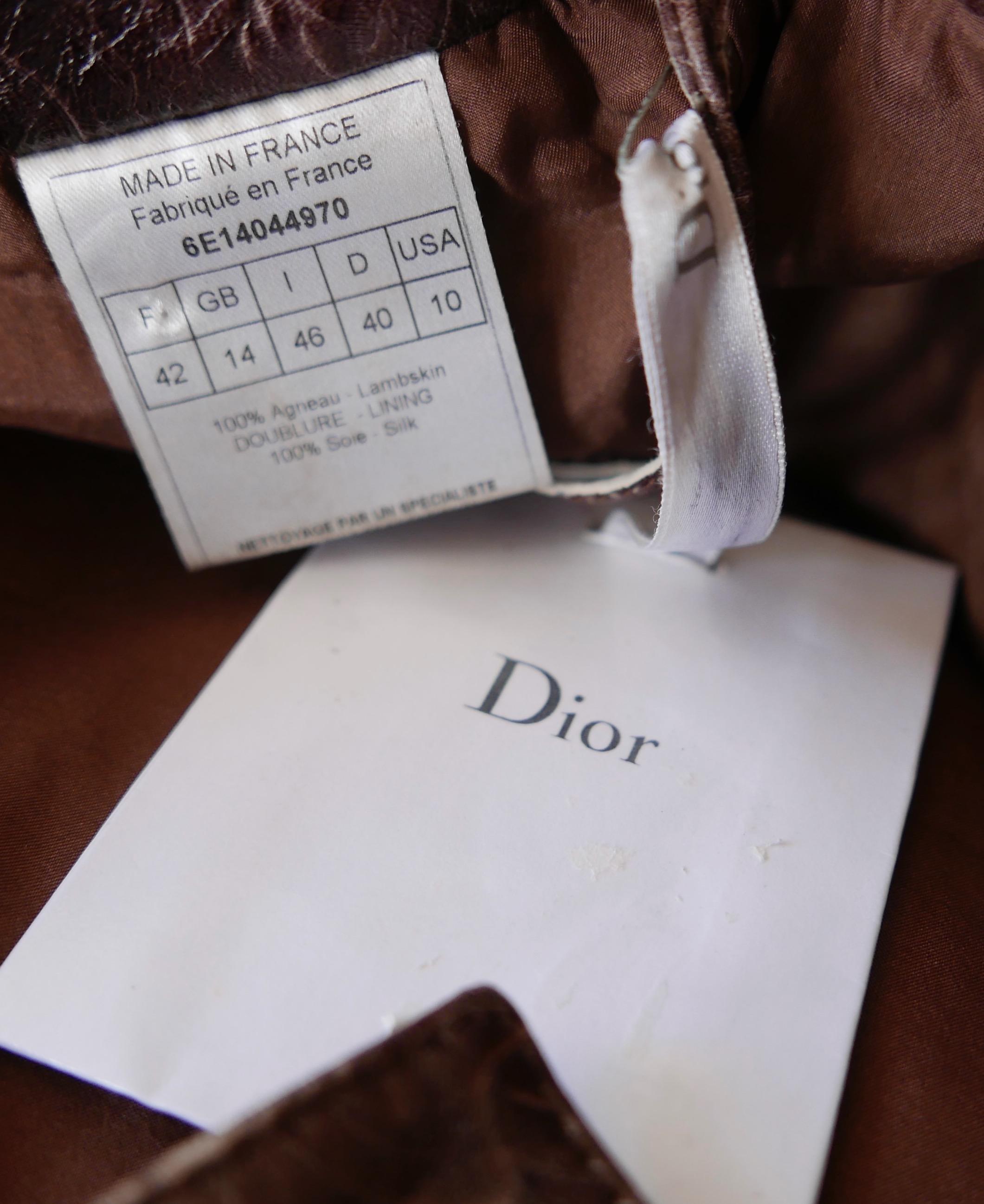 Christian Dior x Galliano 2006 Tooled Leather Trousers For Sale 4