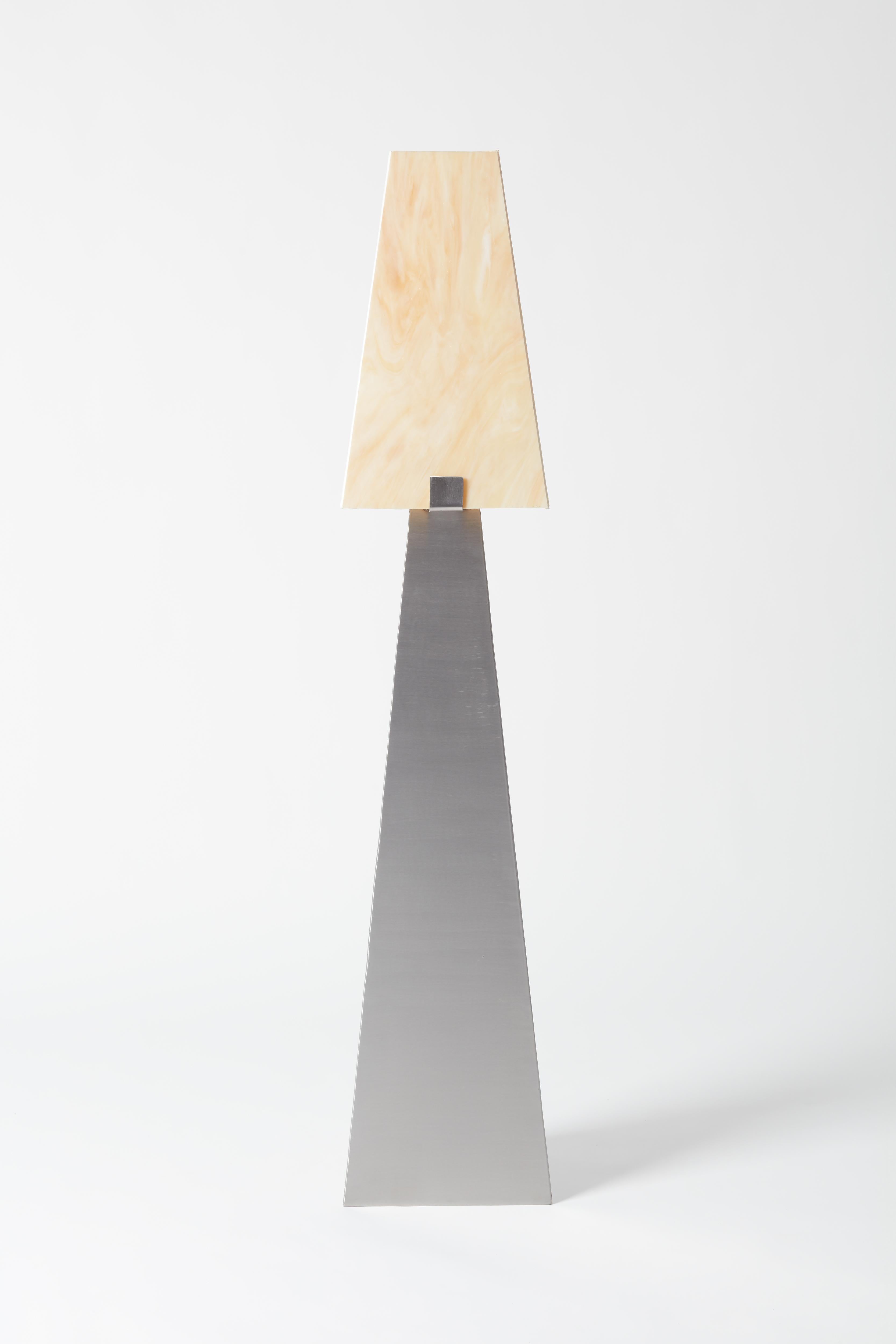 Spanish Cristian Herrera Tulipa Floor Lamp –  Steel Base with Handmade Glass For Sale