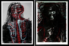 Diane K and, Elizabeth Olsen, Diptych. Intervened by the artists.