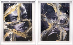Douglas Booth II and Elizabeth Olsen, Diptych. Intervened by the artists.