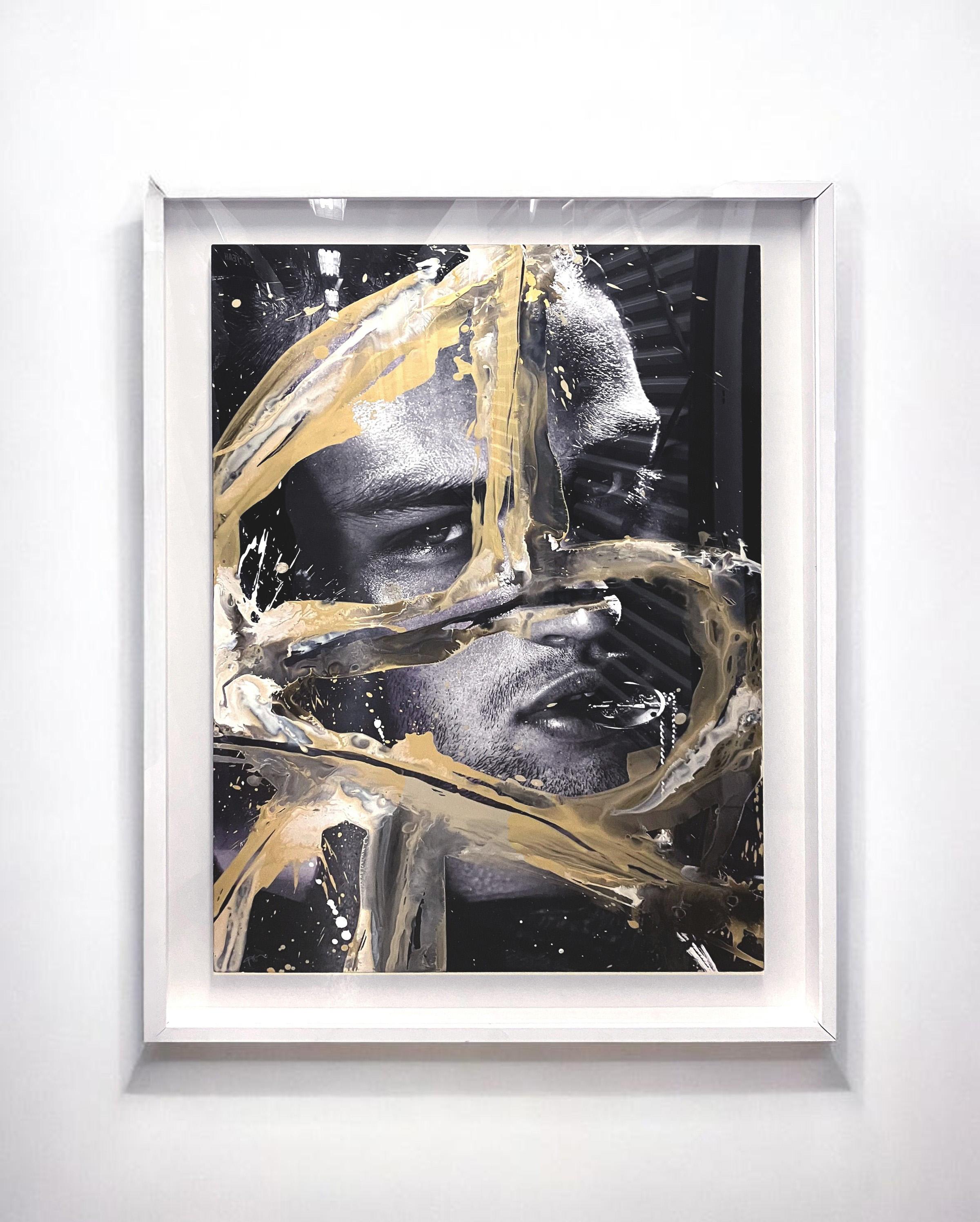 Douglas Booth II, Portrait. Portrait Intervened by the artists. - Mixed Media Art by Cristian Hunter
