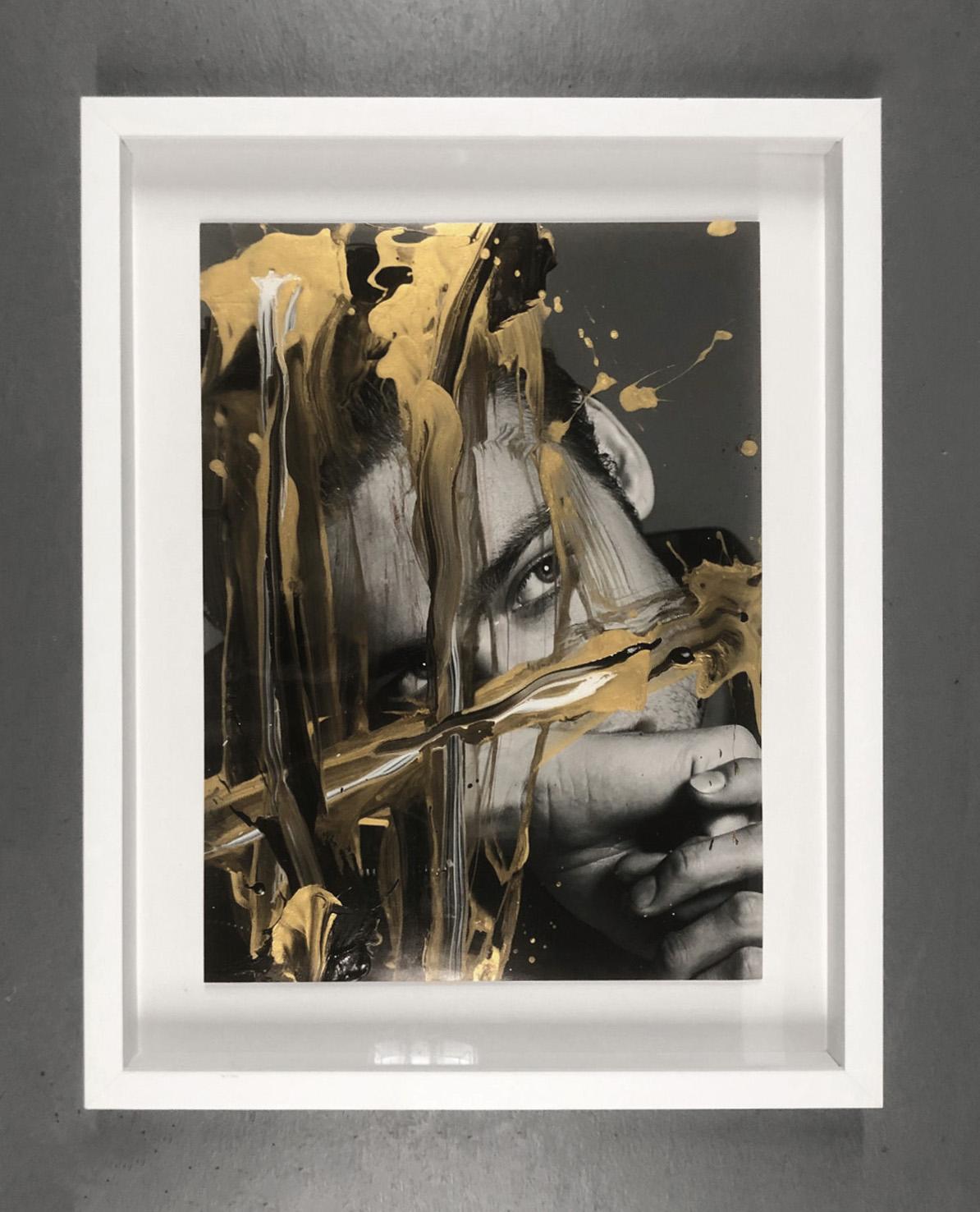 Douglas Booth, Portrait, Mixed media on a B&W photograph