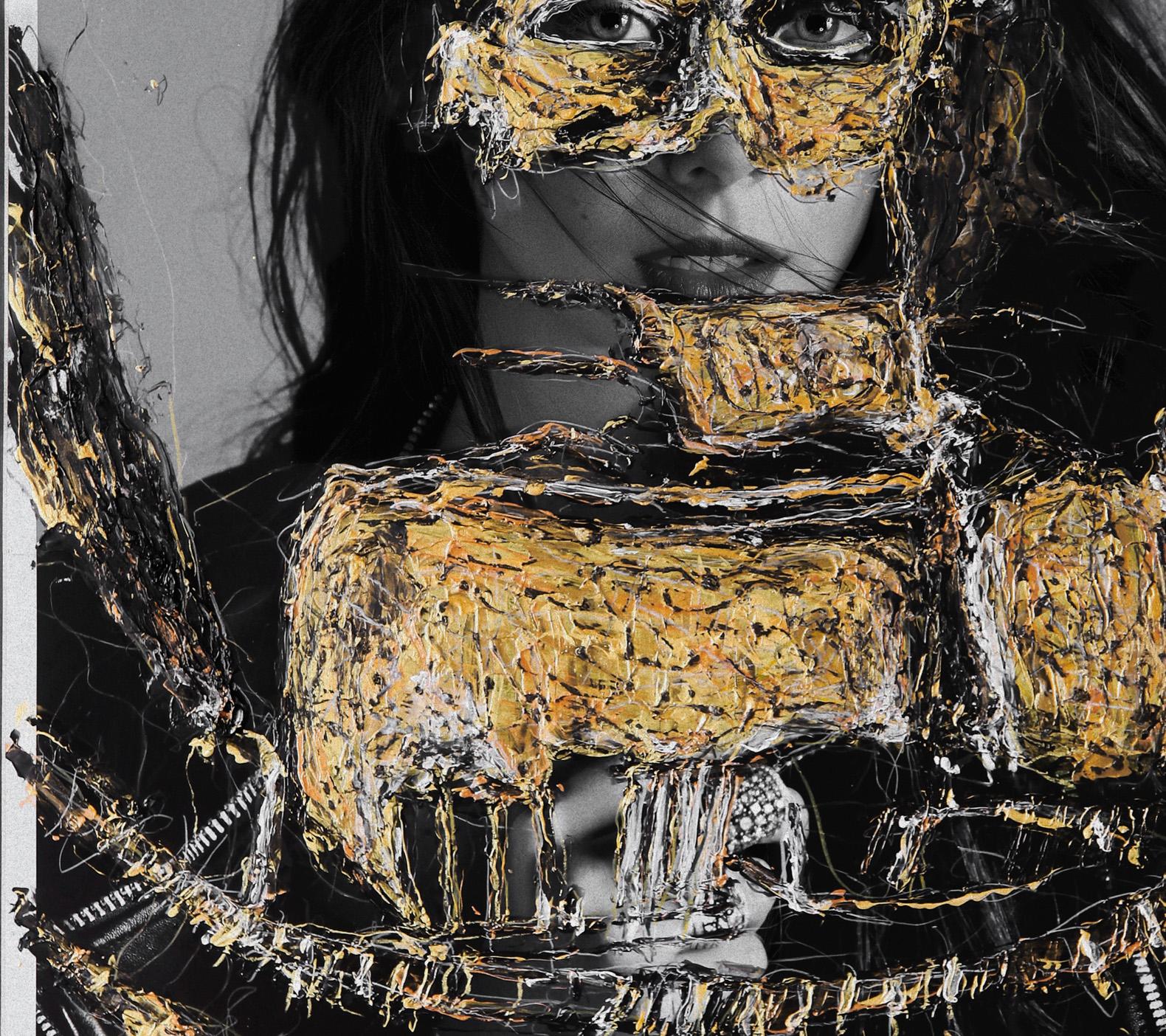 Elizabeth Olsen. Édition d'or. Portrait intervenu par les artistes en vente 1