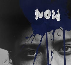 Now - Bruno Mars portrait intervened by the artists. From the Blue series