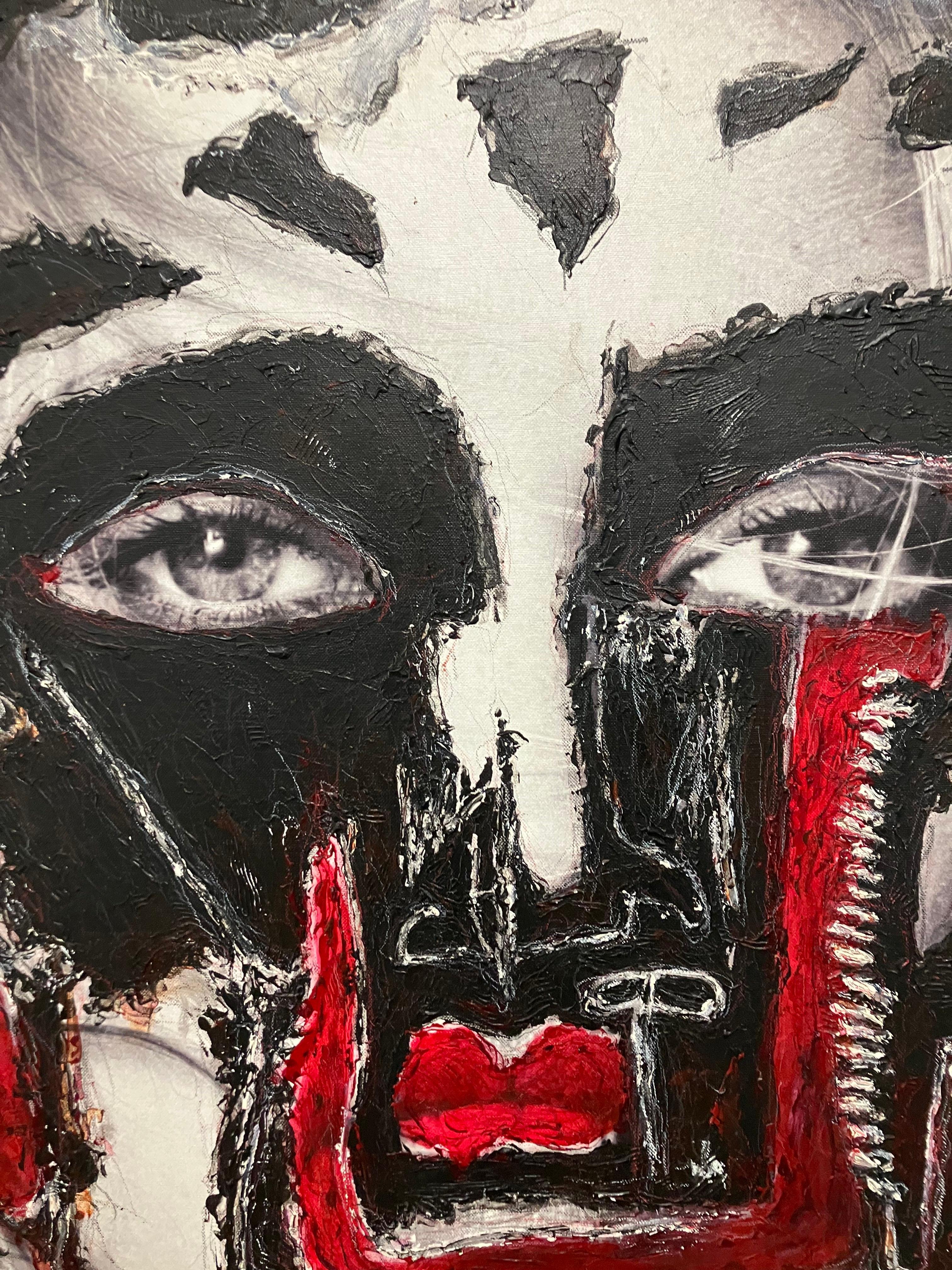 Toni Garrn, Photography on canvas Intervened by the artists For Sale 2